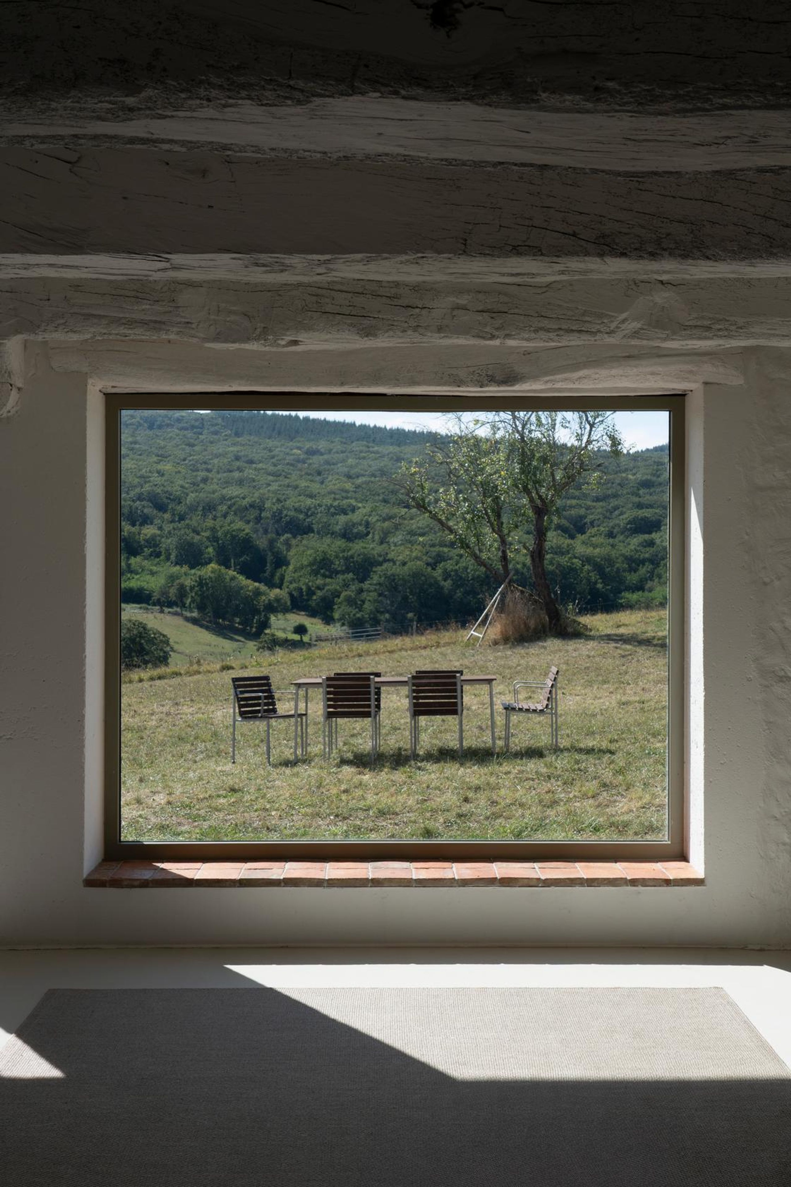 HAY - Garden table - Traverse Table - Heat Treated Oiled Ash / Aluminium - W75