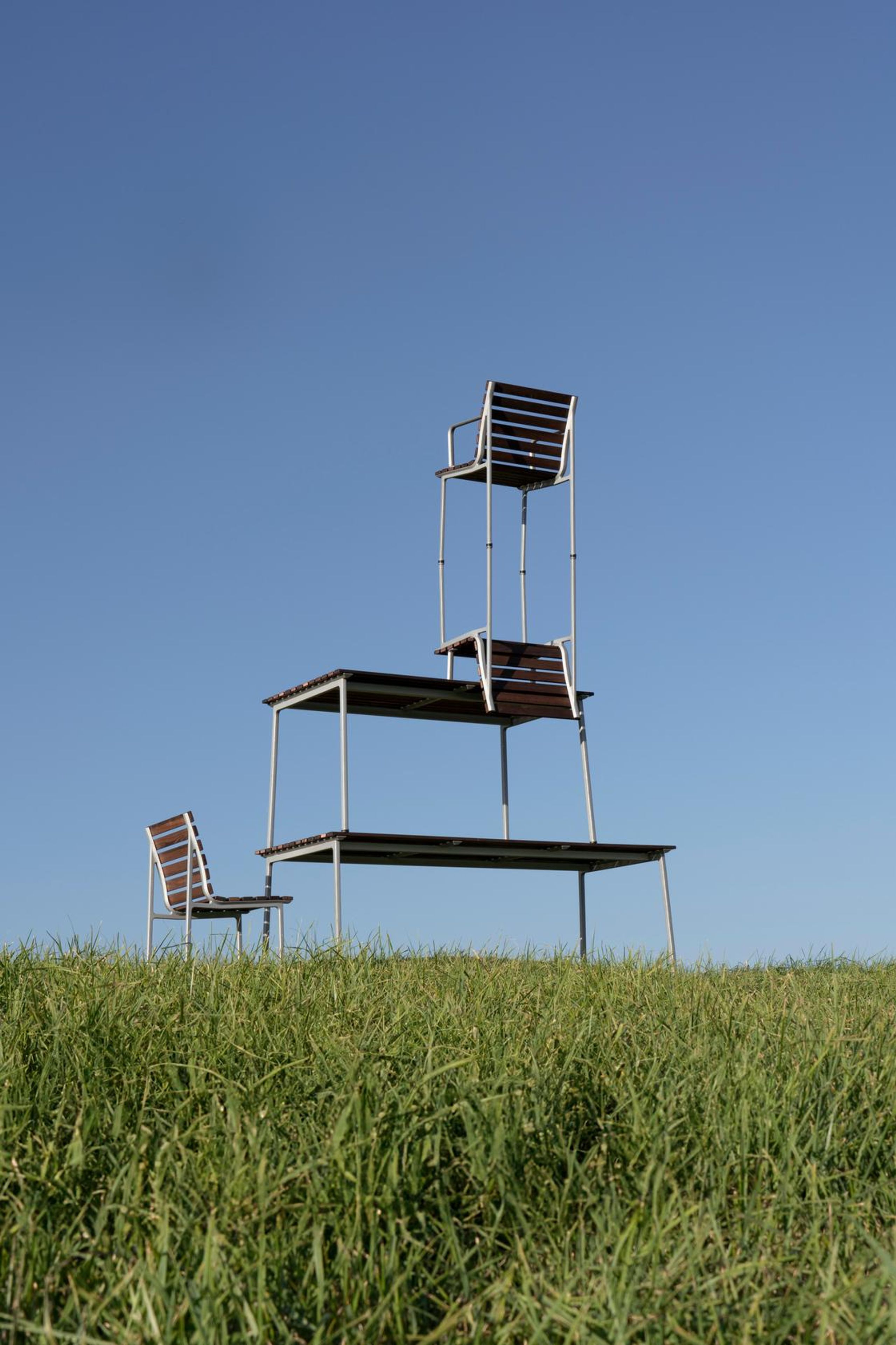 HAY - Garden table - Traverse Table - Heat Treated Oiled Ash / Aluminium - W75