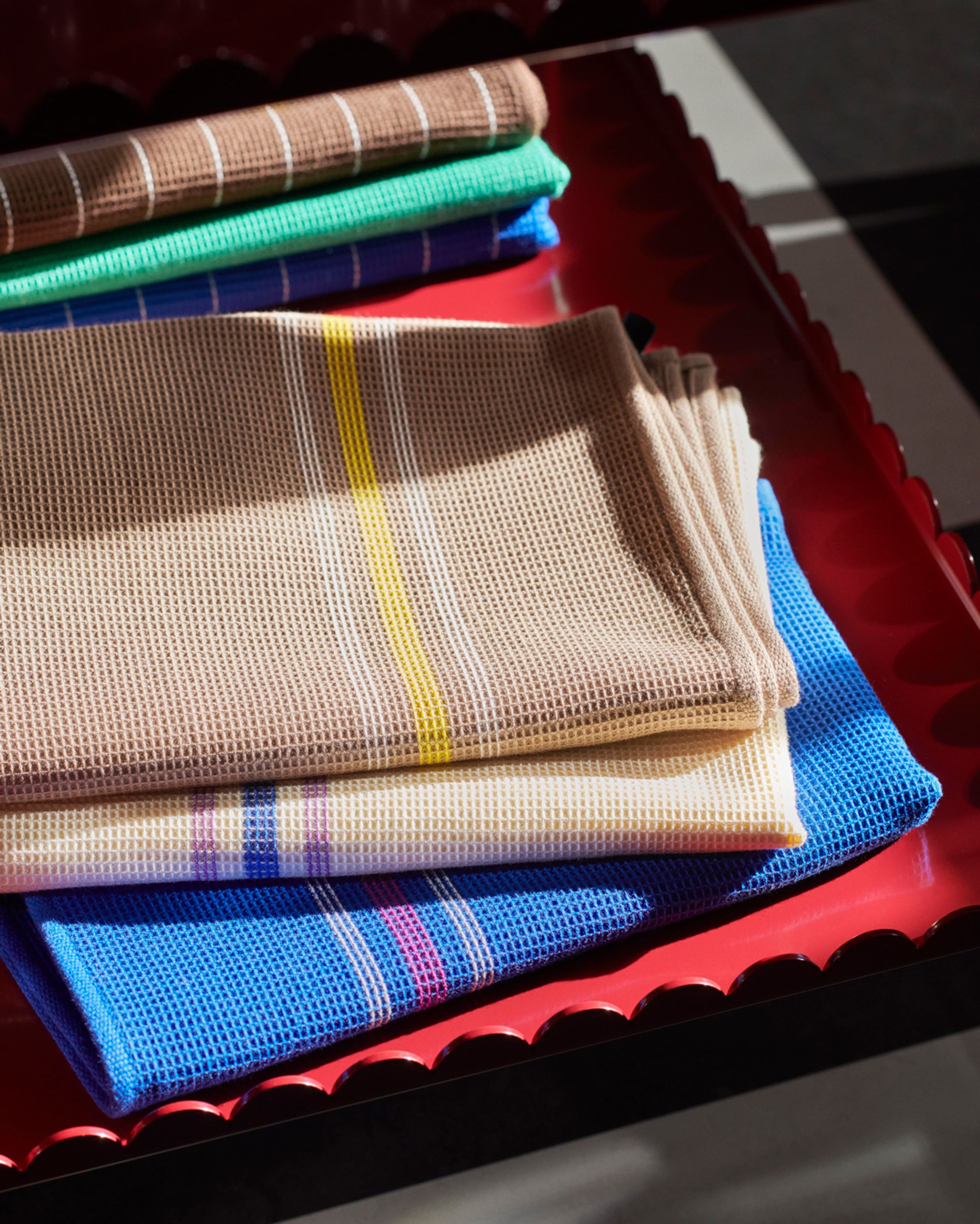 HAY - Theedoek - Canteen Tea Towel - Emerald Pinstripe