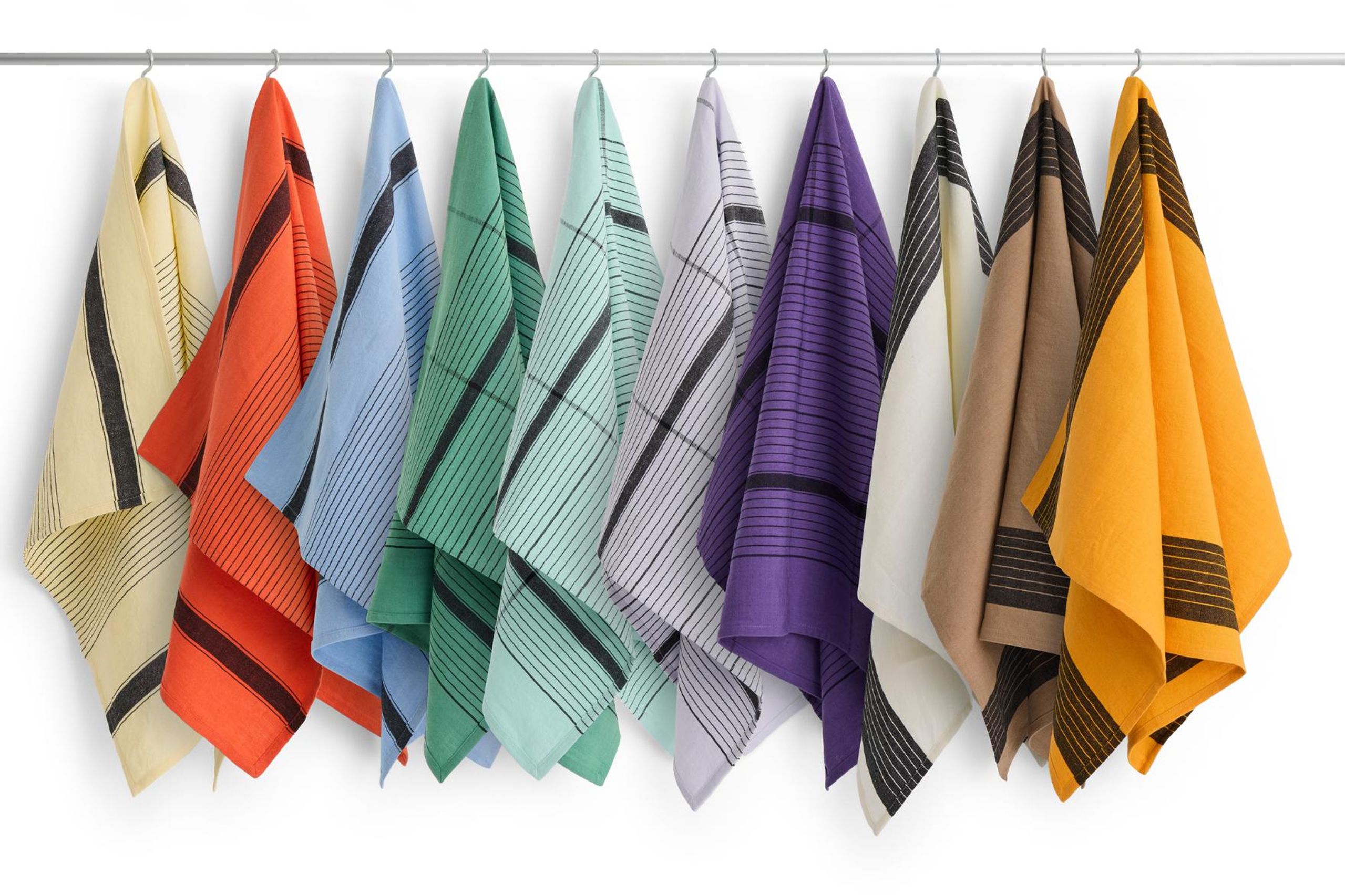 HAY - Ręcznik do herbaty - Linear Tea Towel - W52 x L80 - Turquoise