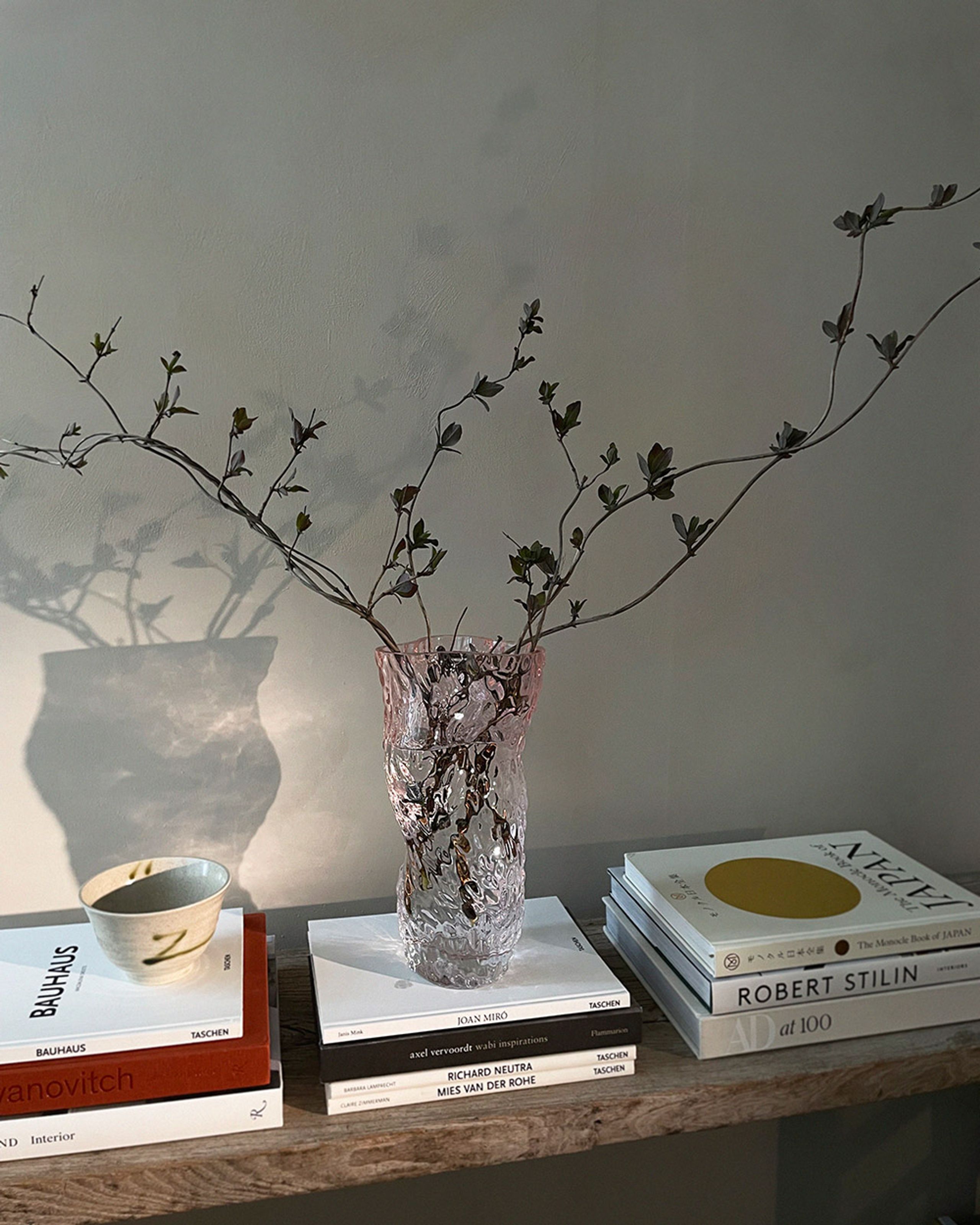 Hein Studio - Vase - Ostrea Rock Glass Vase - Pale Rose