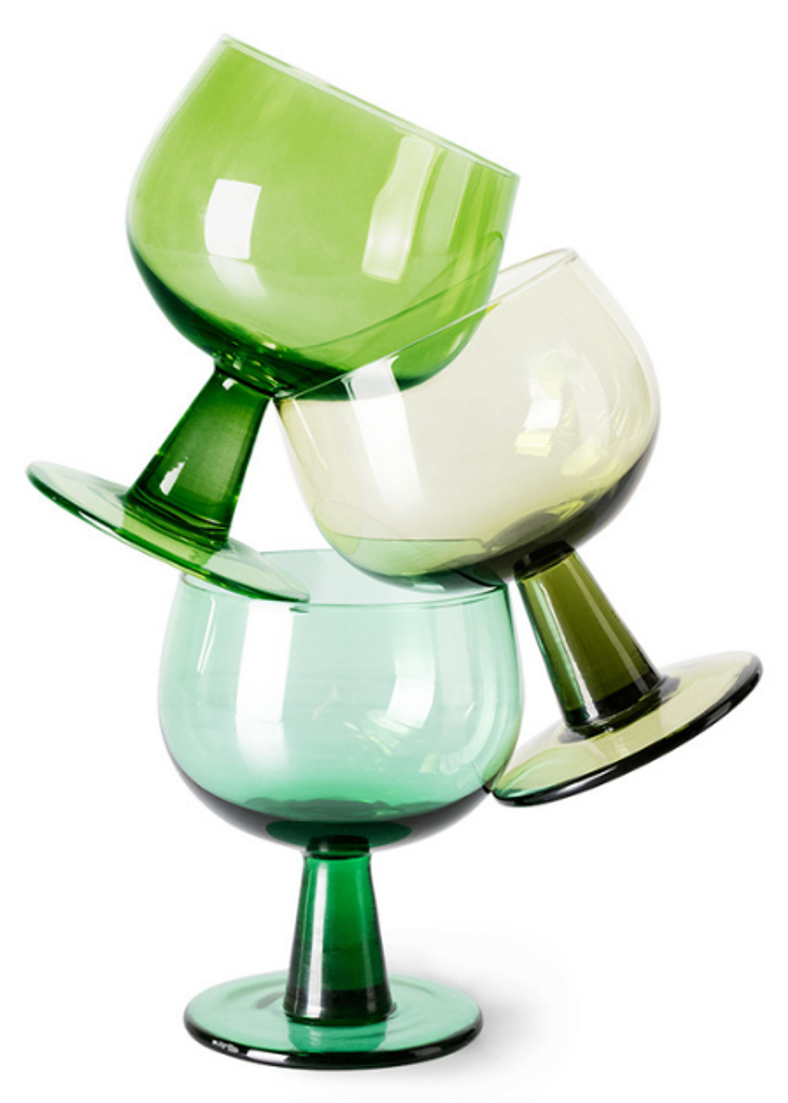 HK Living - Glass - The Emeralds Wine Glass - Lime Green - Low