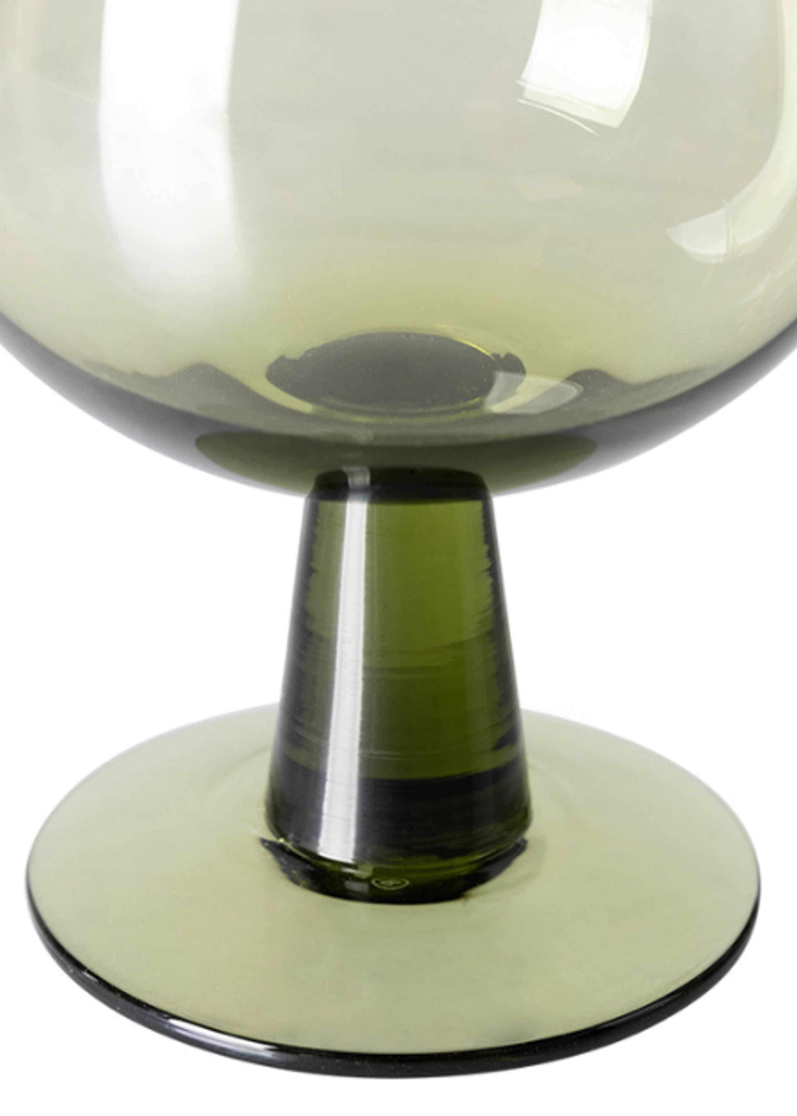 HK Living - Glass - The Emeralds Wine Glass - Olive Green - Low