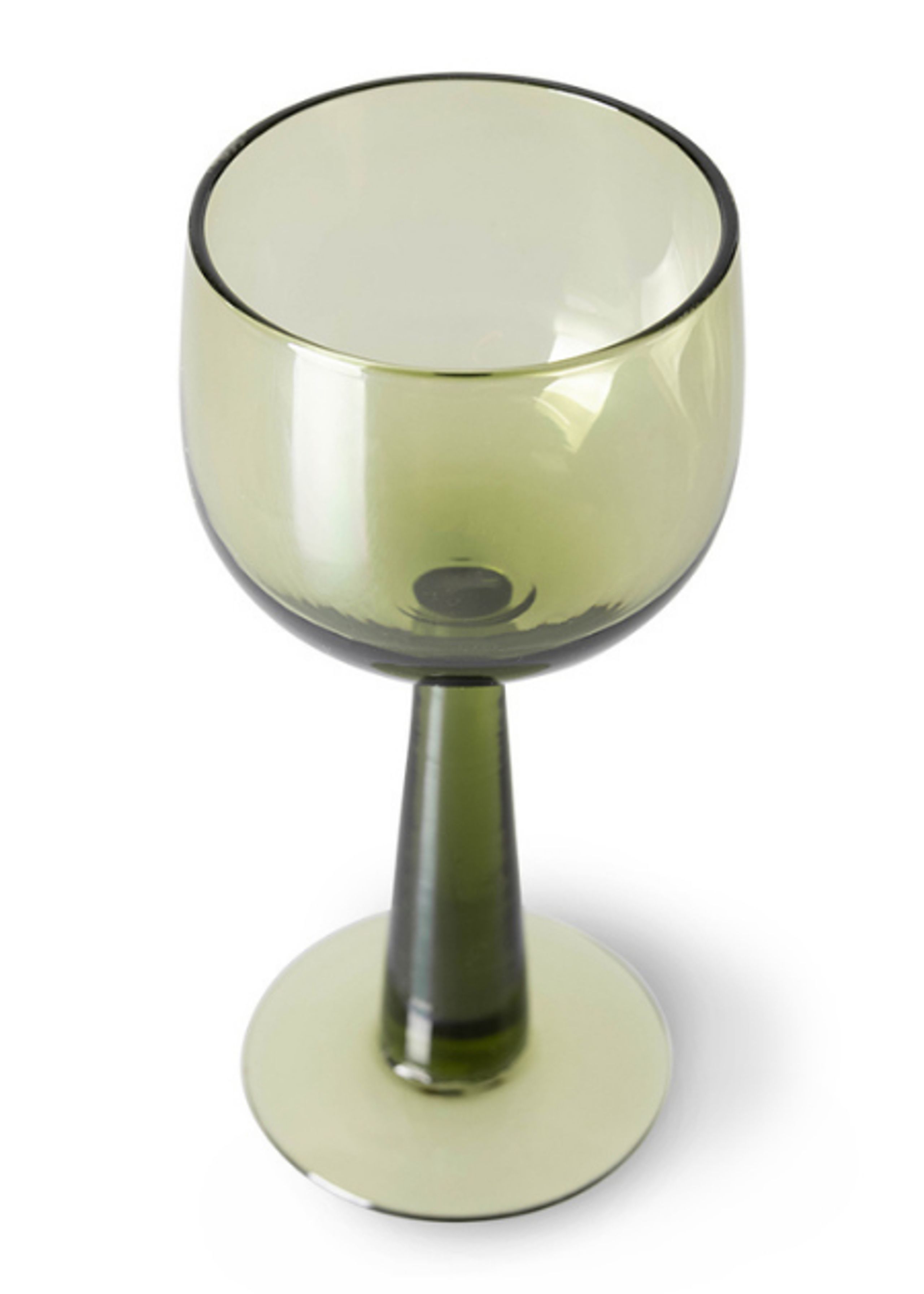 HK Living - Glass - The Emeralds Wine Glass - Olive Green - Tall