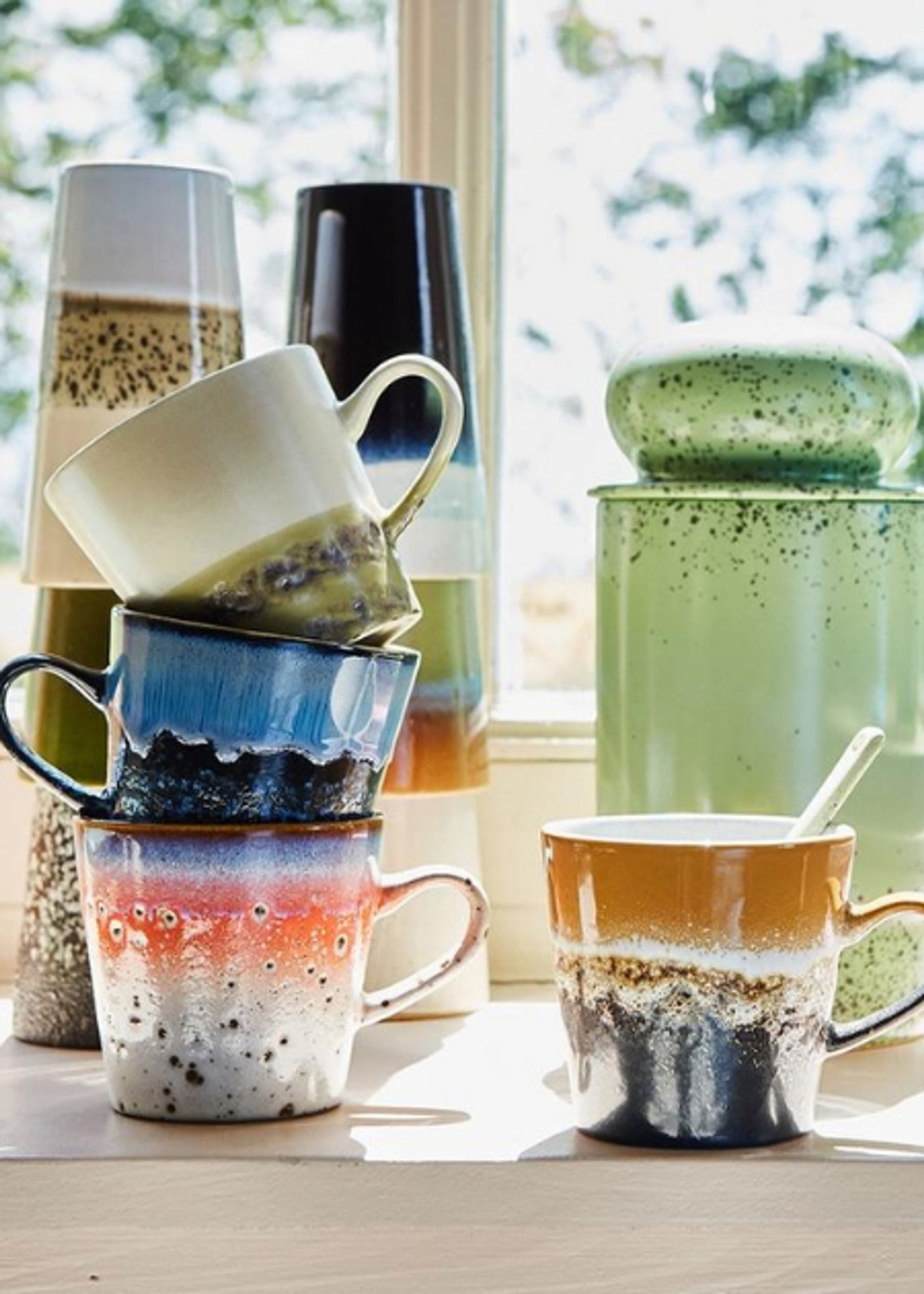 HK Living - Mug - The 70's Americano Mugs - Asteroids