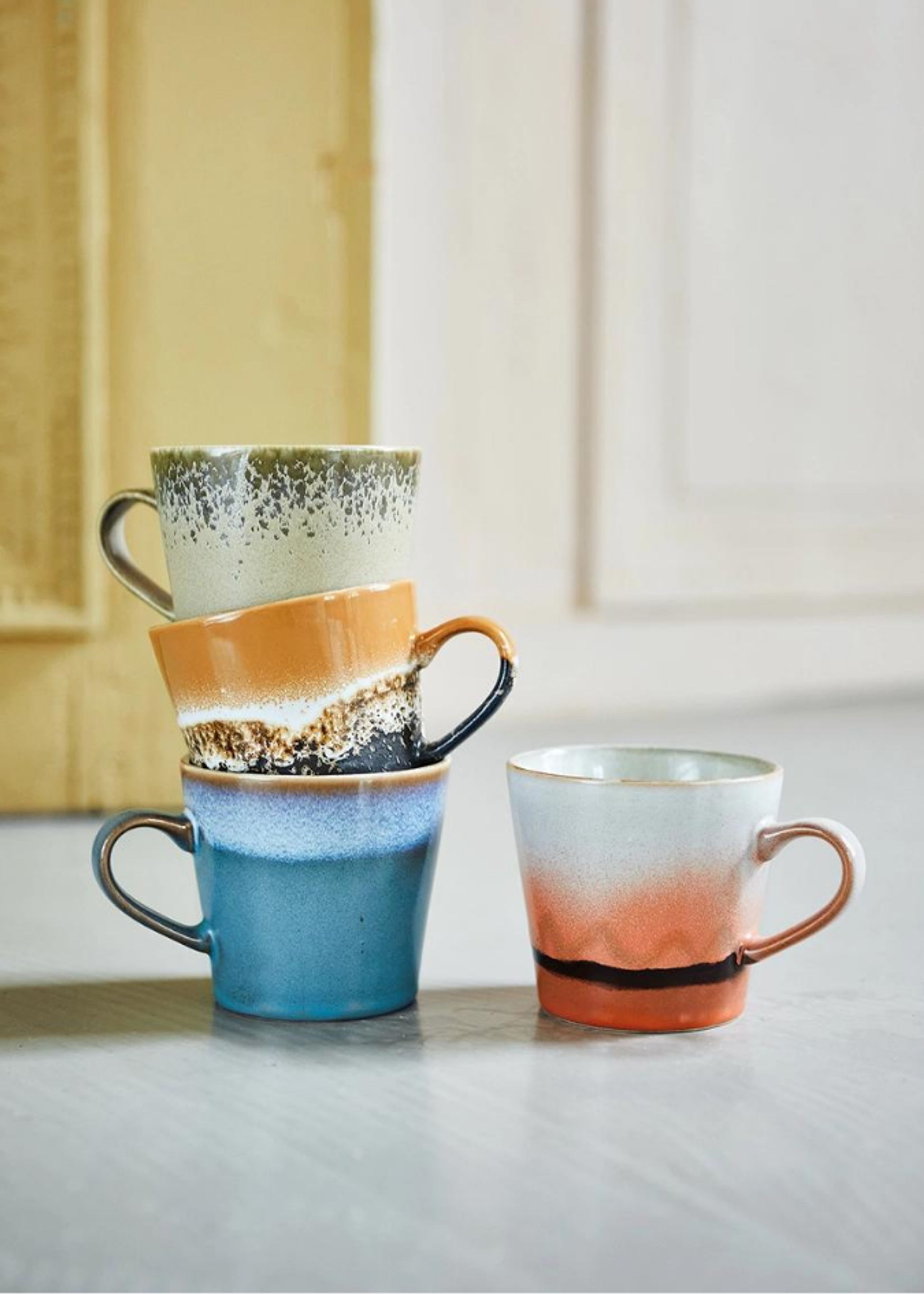 HK Living - Becher - The 70's Cappuccino Mugs - Fire