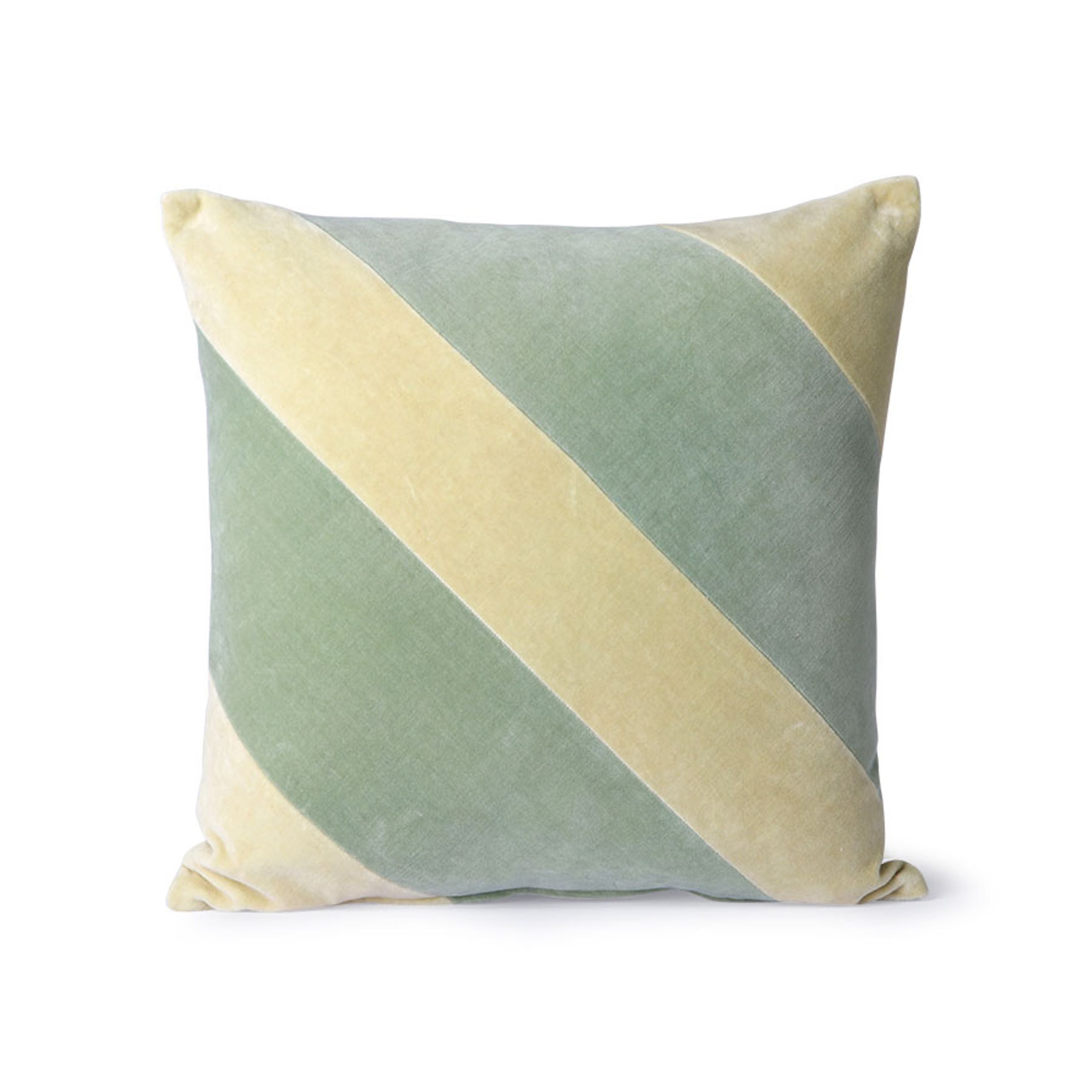 HK Living - Pillow - Striped Velvet Cushion - Mint/Green