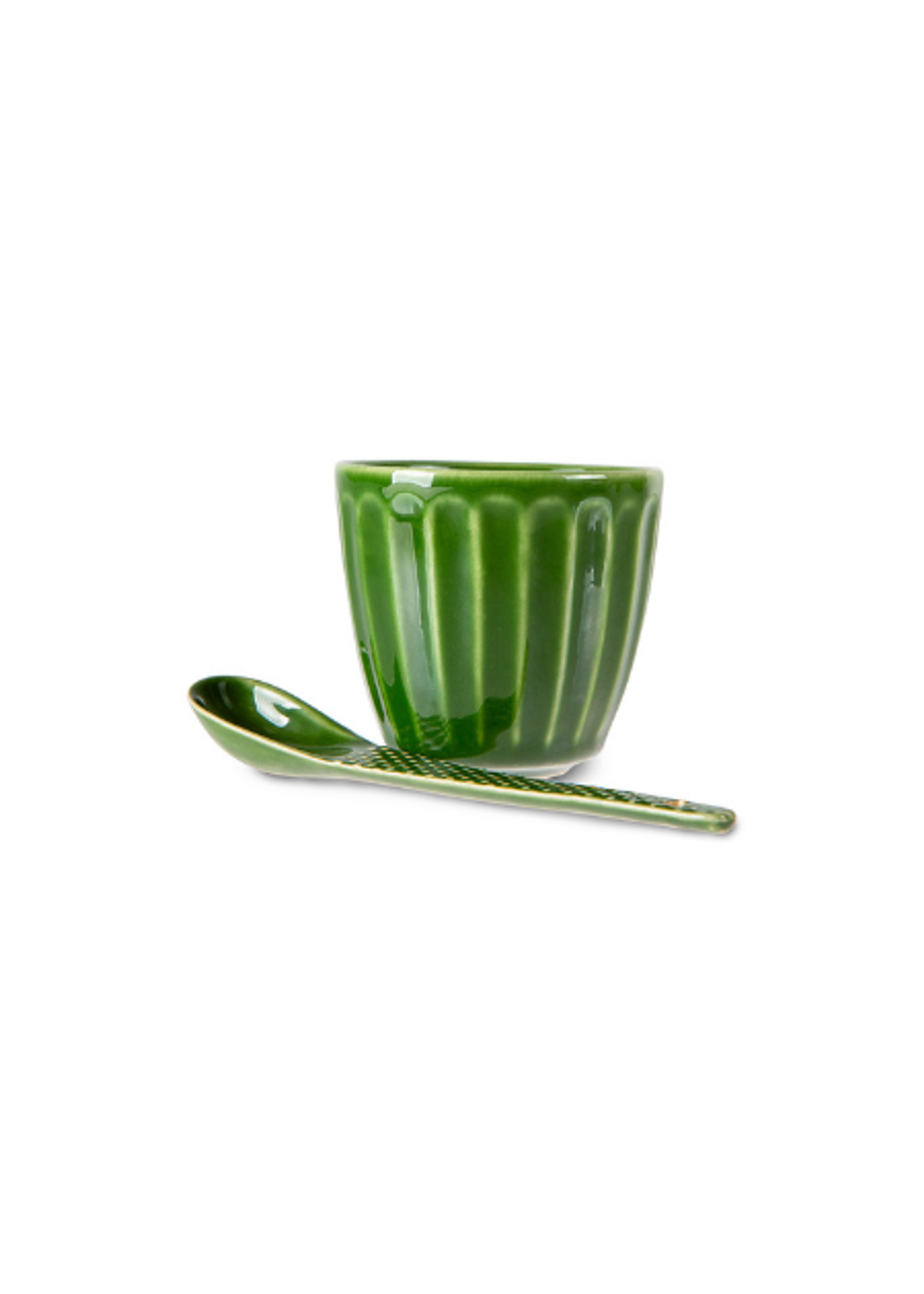 HK Living - Skedar - The Emeralds Ceramic Spoon Textured - Green