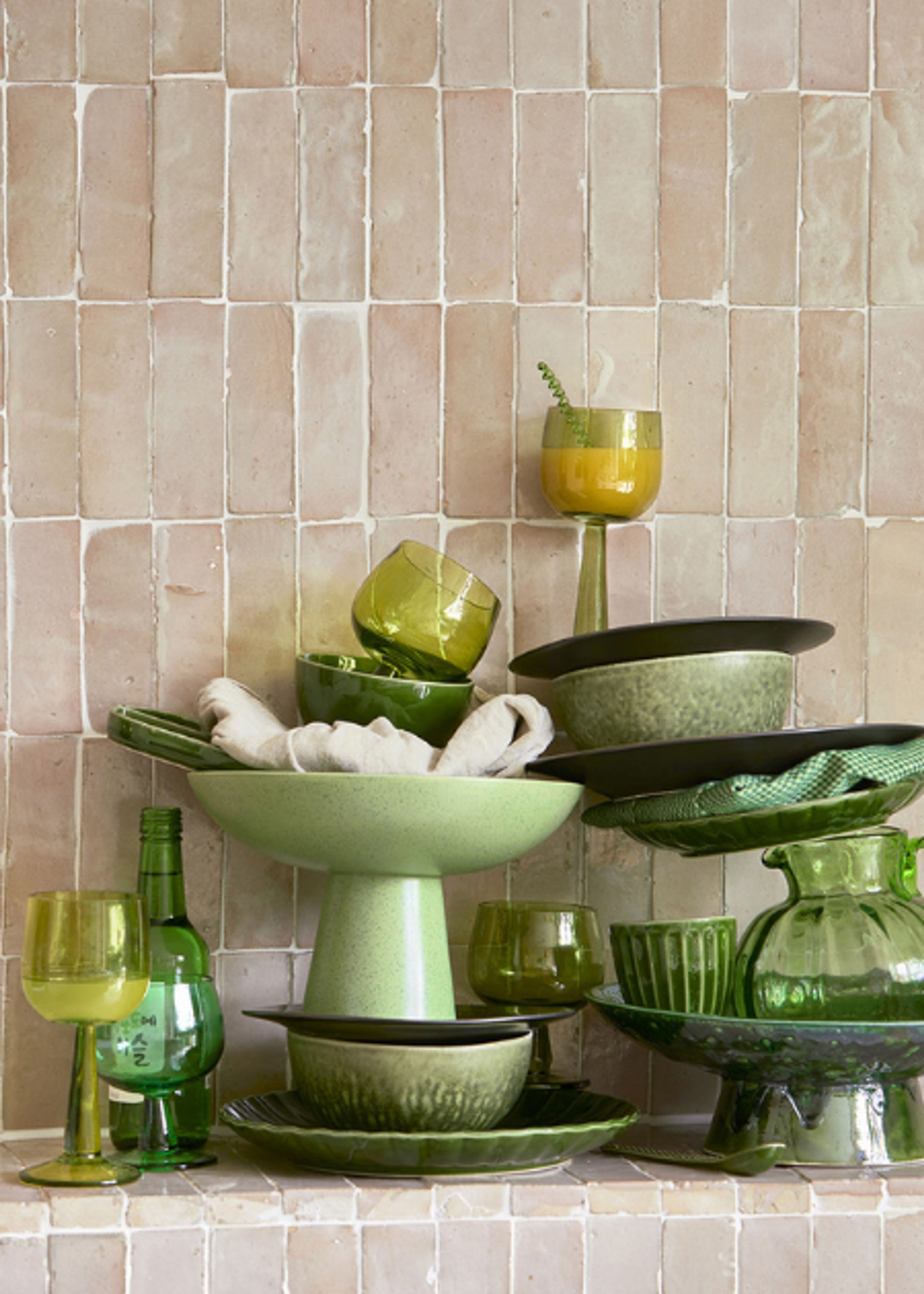 HK Living - Plate - The Emeralds Ceramic Dinner Plate - Green -