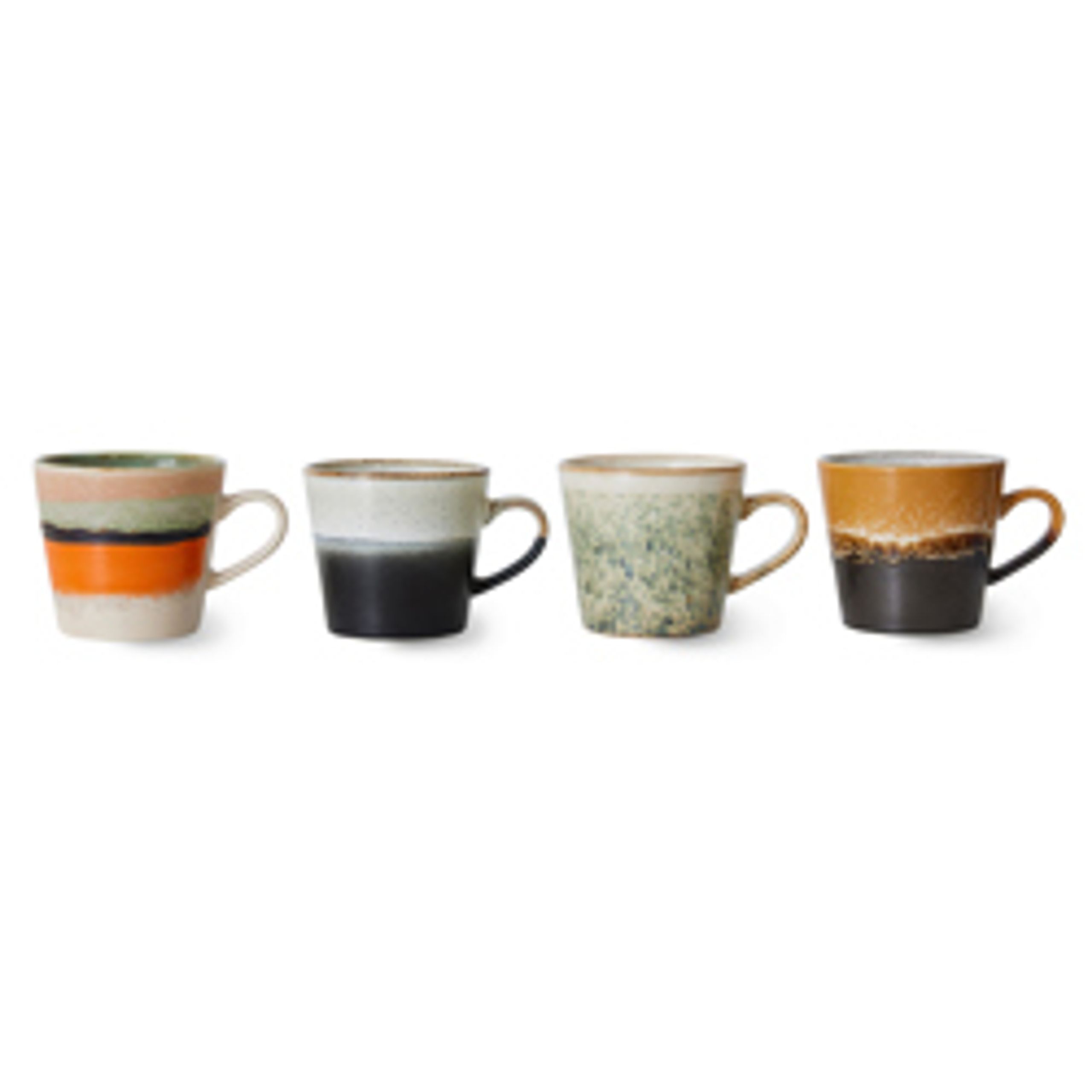 HKLiving - Kop - 70s Cappuccino Mugs (Set of 4) - Verve
