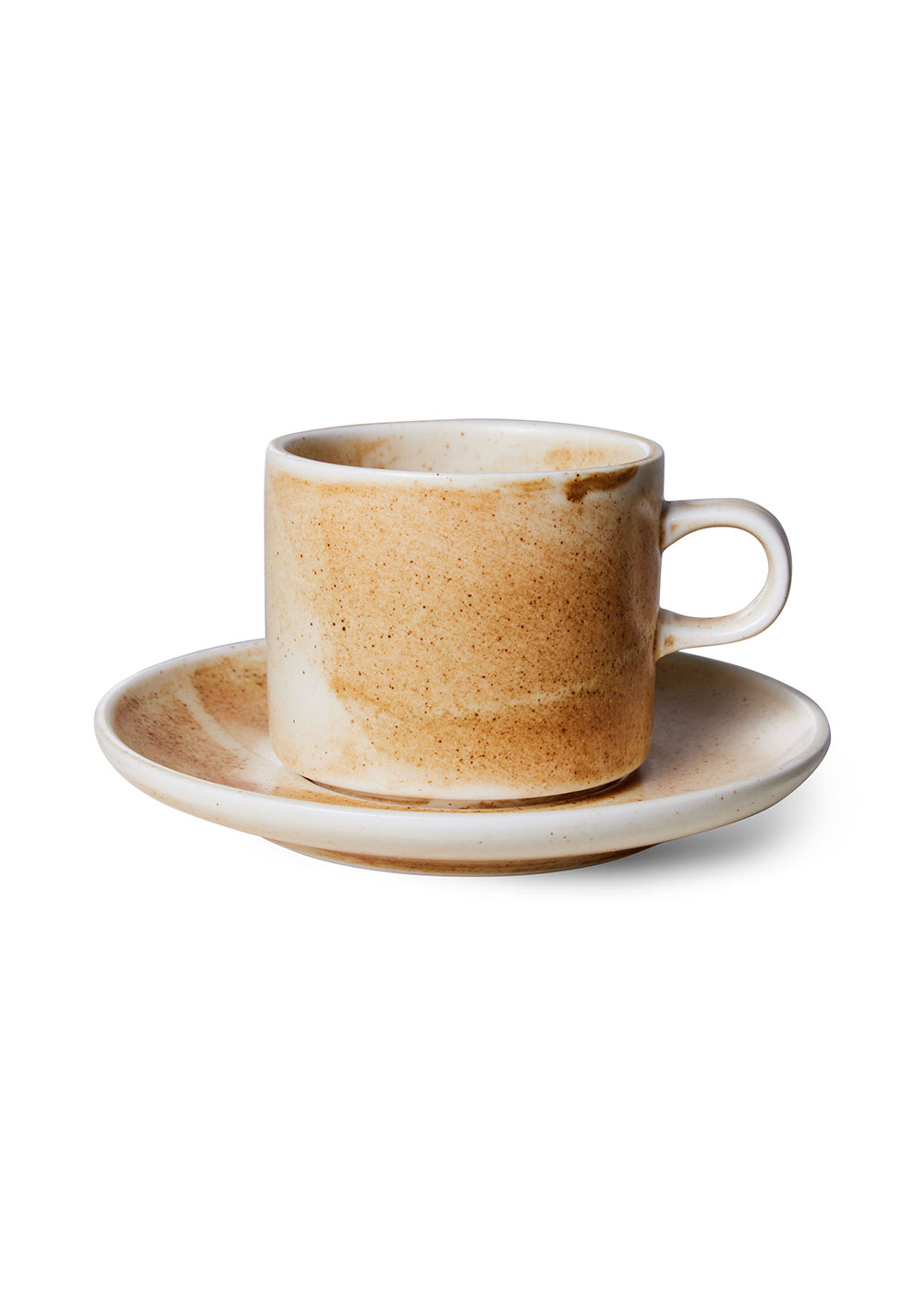 HKLiving - Copie - Chef Ceramics - Cup and Saucer - Cream / Brown
