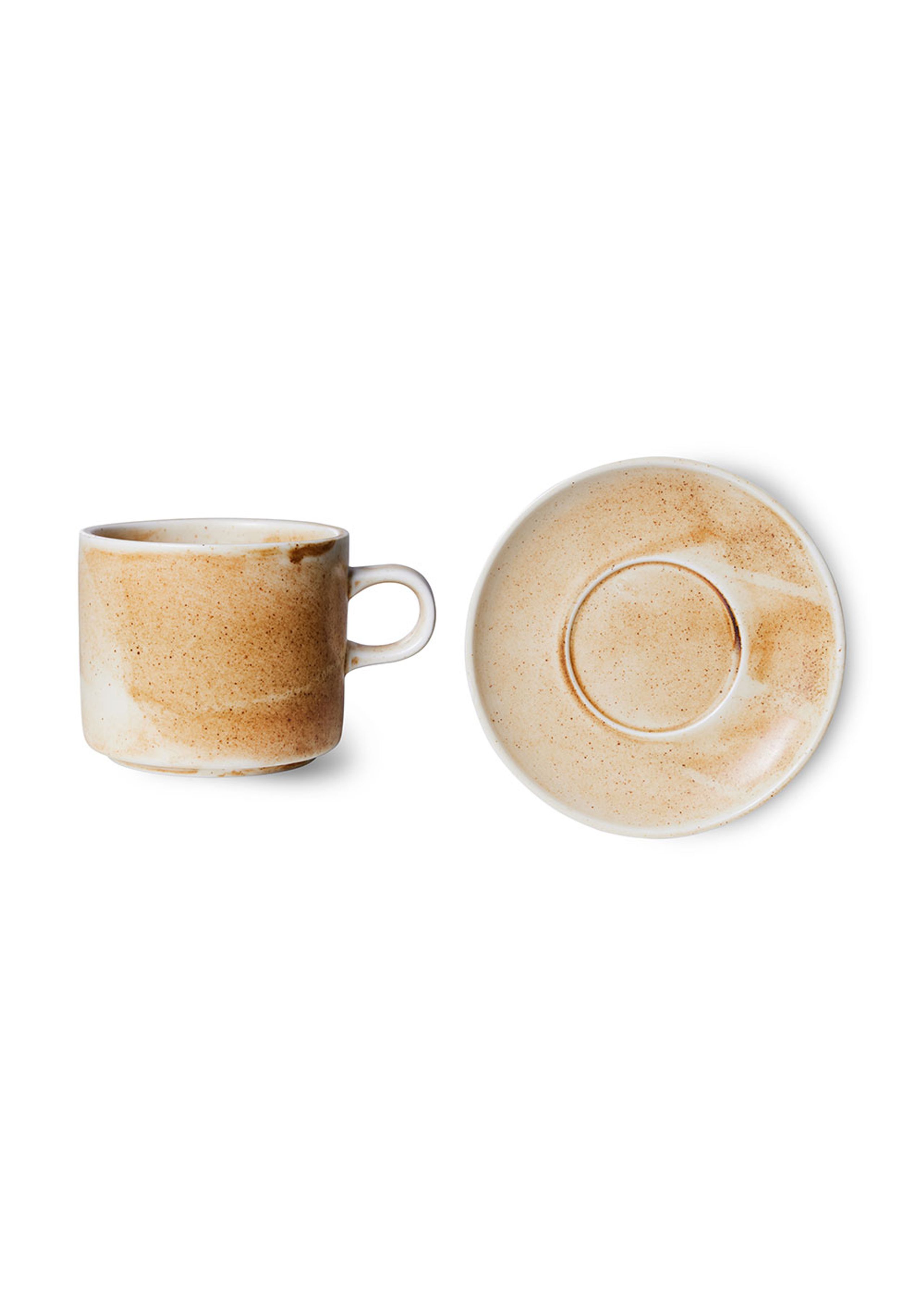HKLiving - Copie - Chef Ceramics - Cup and Saucer - Cream / Brown