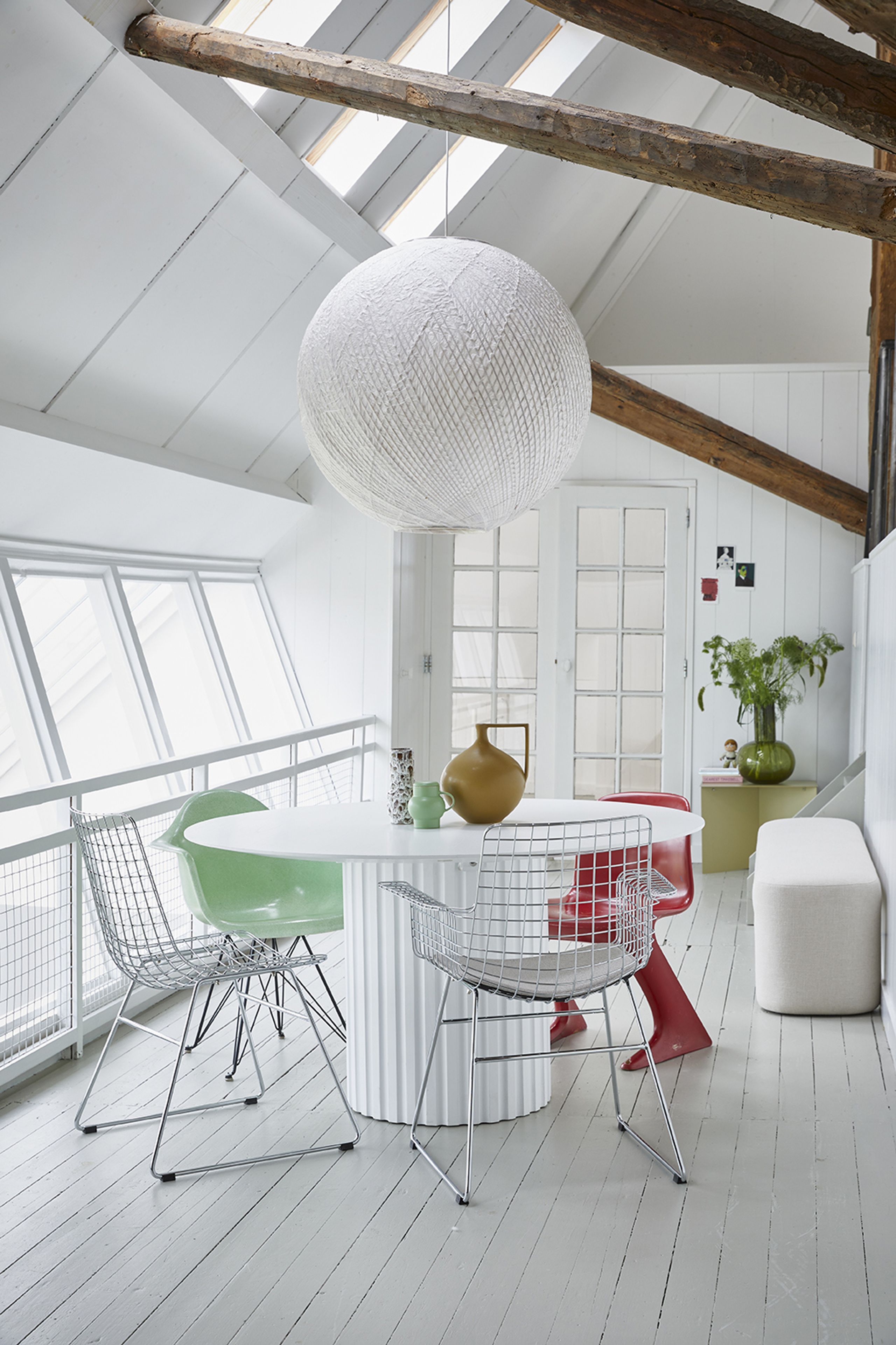 HKLiving - Esstisch - Pillar dining table - White, round