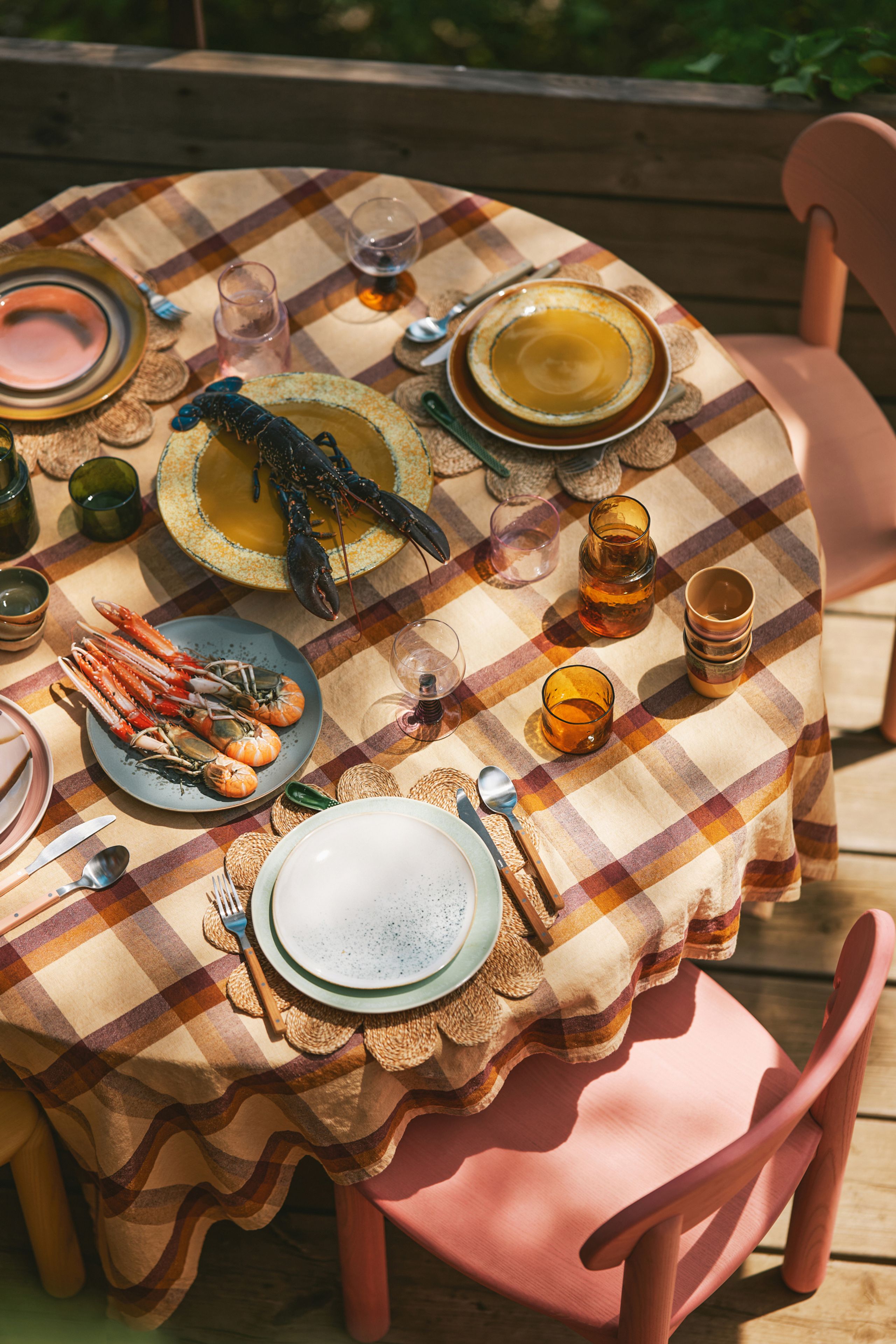 HKLiving - Levy - 70s Dinner Plates (Set Of 2) - Palms