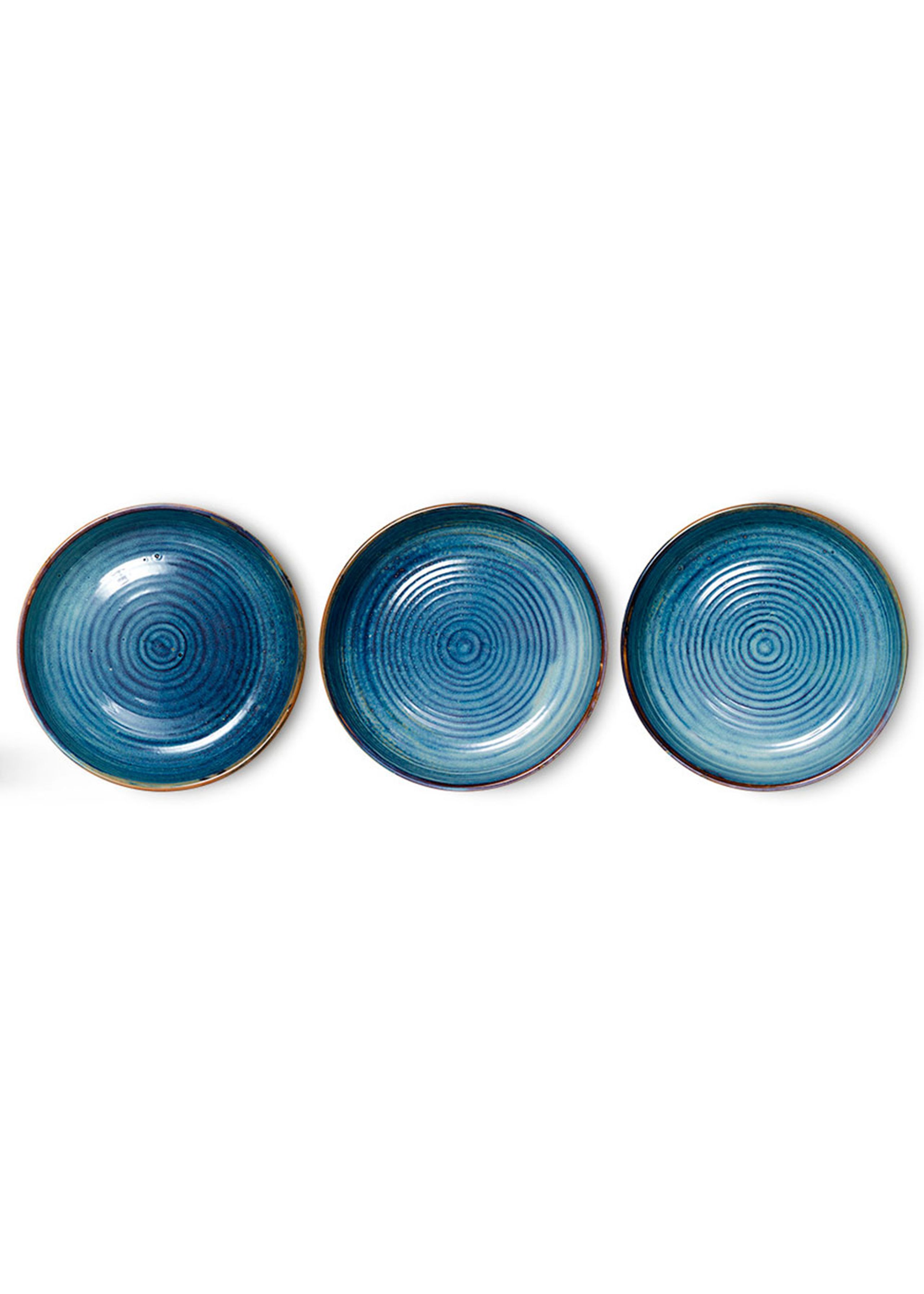 HKLiving - Plaque - Chef Ceramics - Deep Plate, Large - Rustic Blue