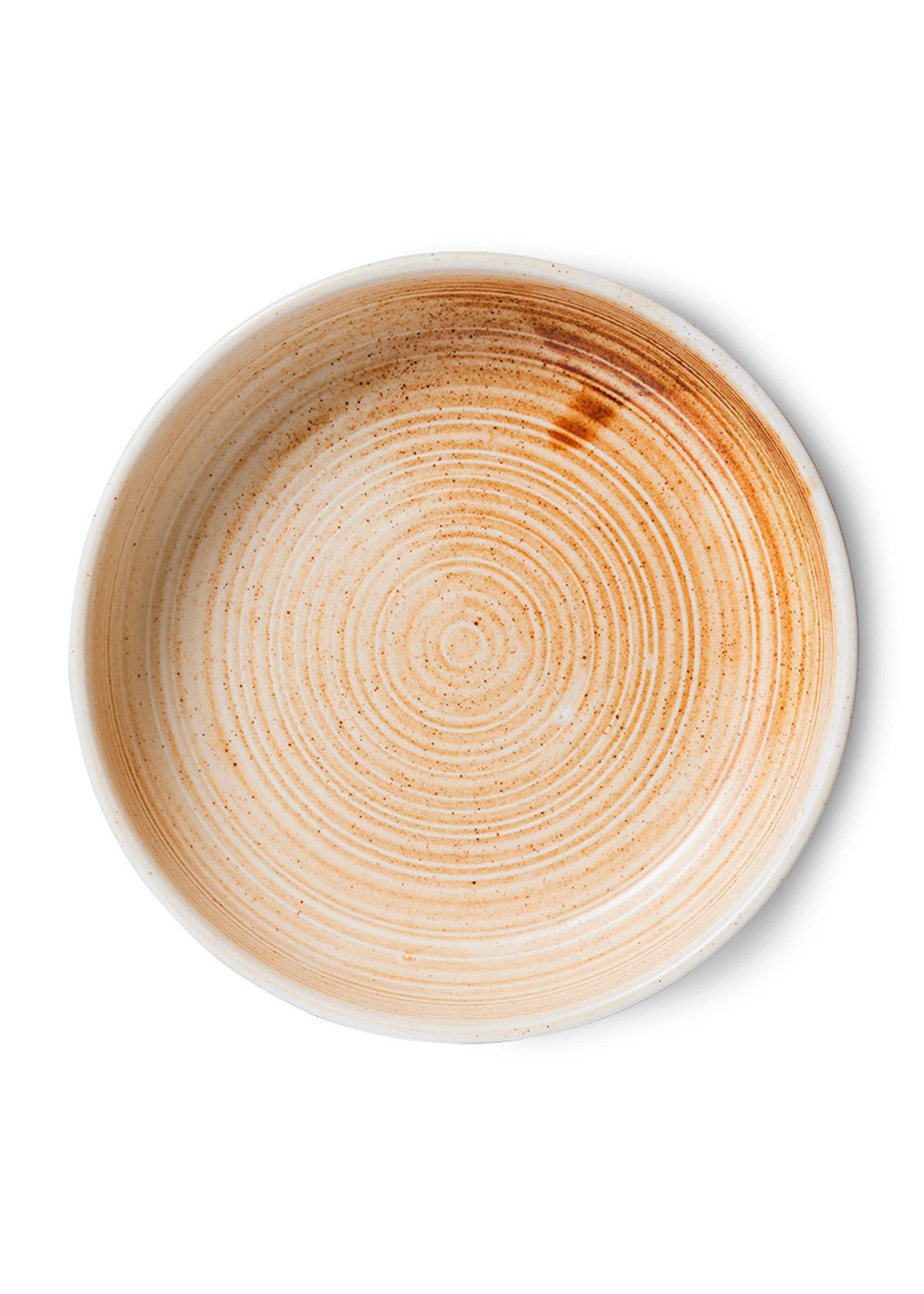 HKLiving - Tallerken - Chef Ceramics - Deep Plate, Large - Rustic Cream/Brown