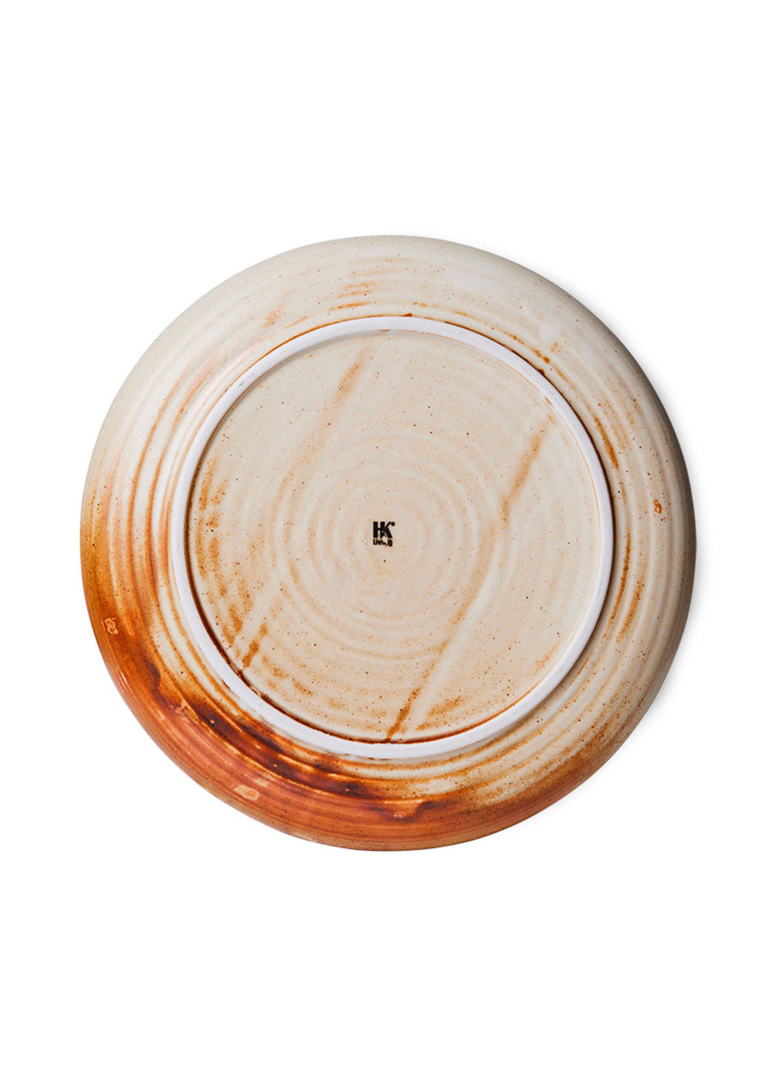 HKLiving - Bord - Chef Ceramics - Deep Plate, Medium - Rustic Cream/Brown