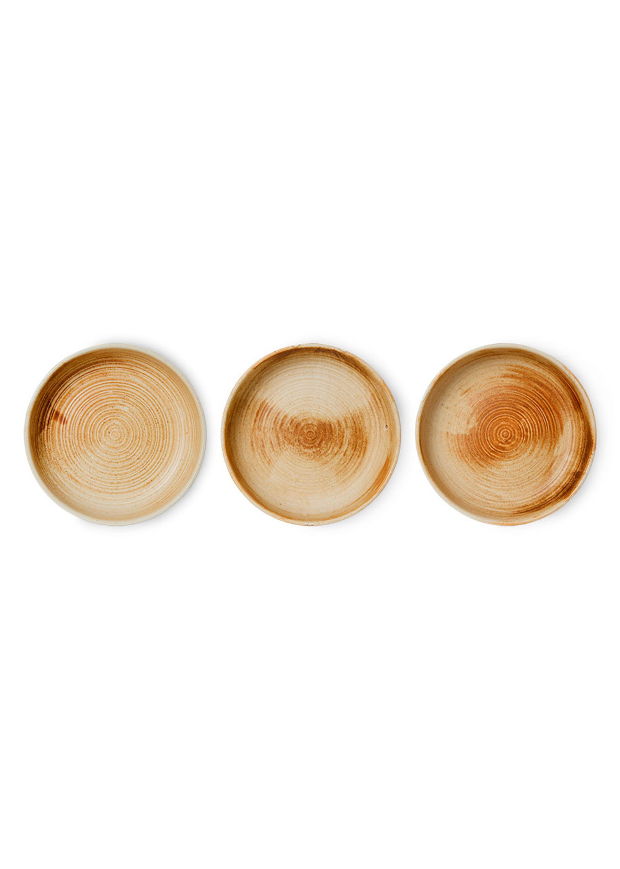 HKLiving - Bord - Chef Ceramics - Deep Plate, Medium - Rustic Cream/Brown