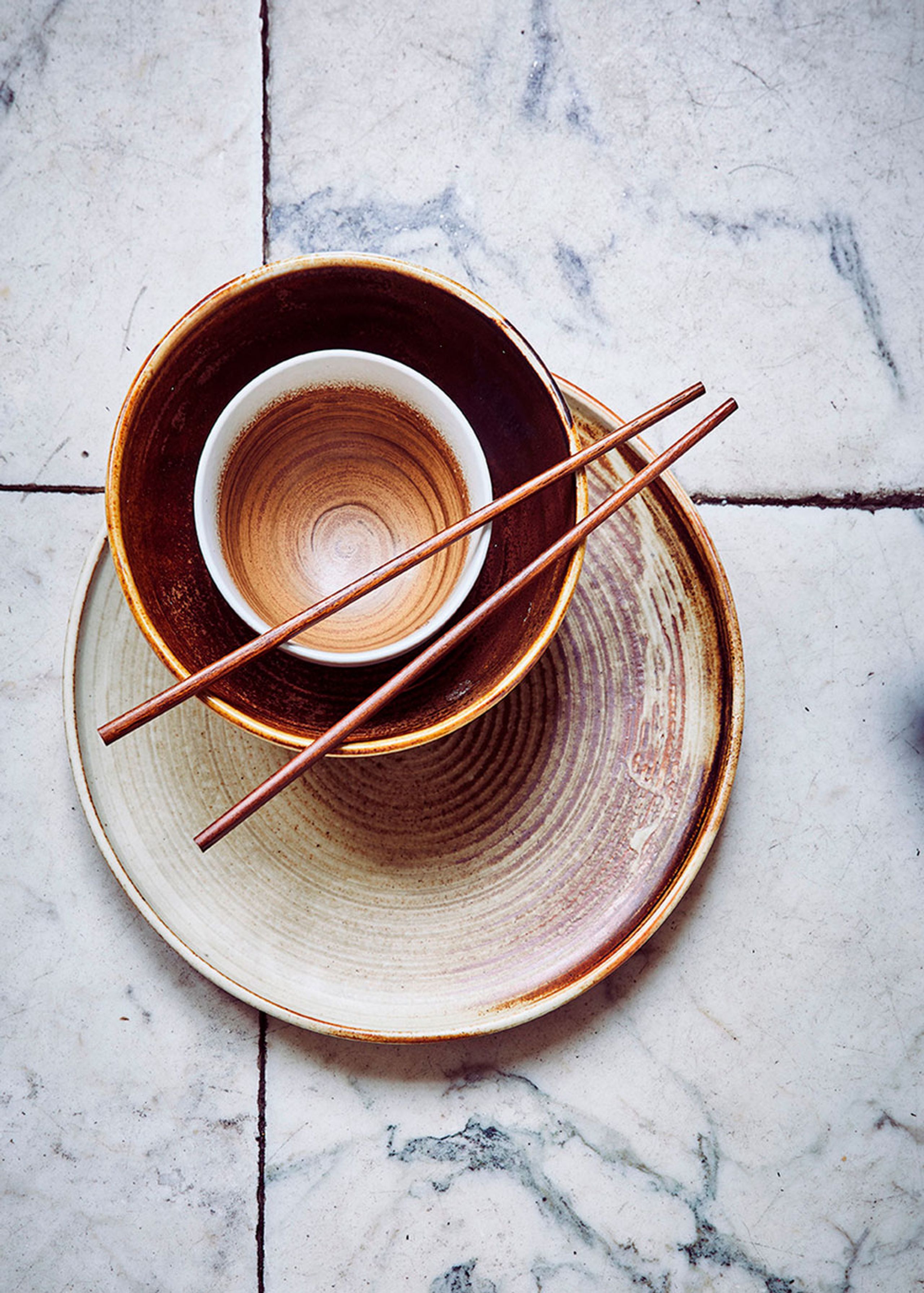 HKLiving - Bord - Chef Ceramics - Dinner Plate - Rustic Cream/Brown