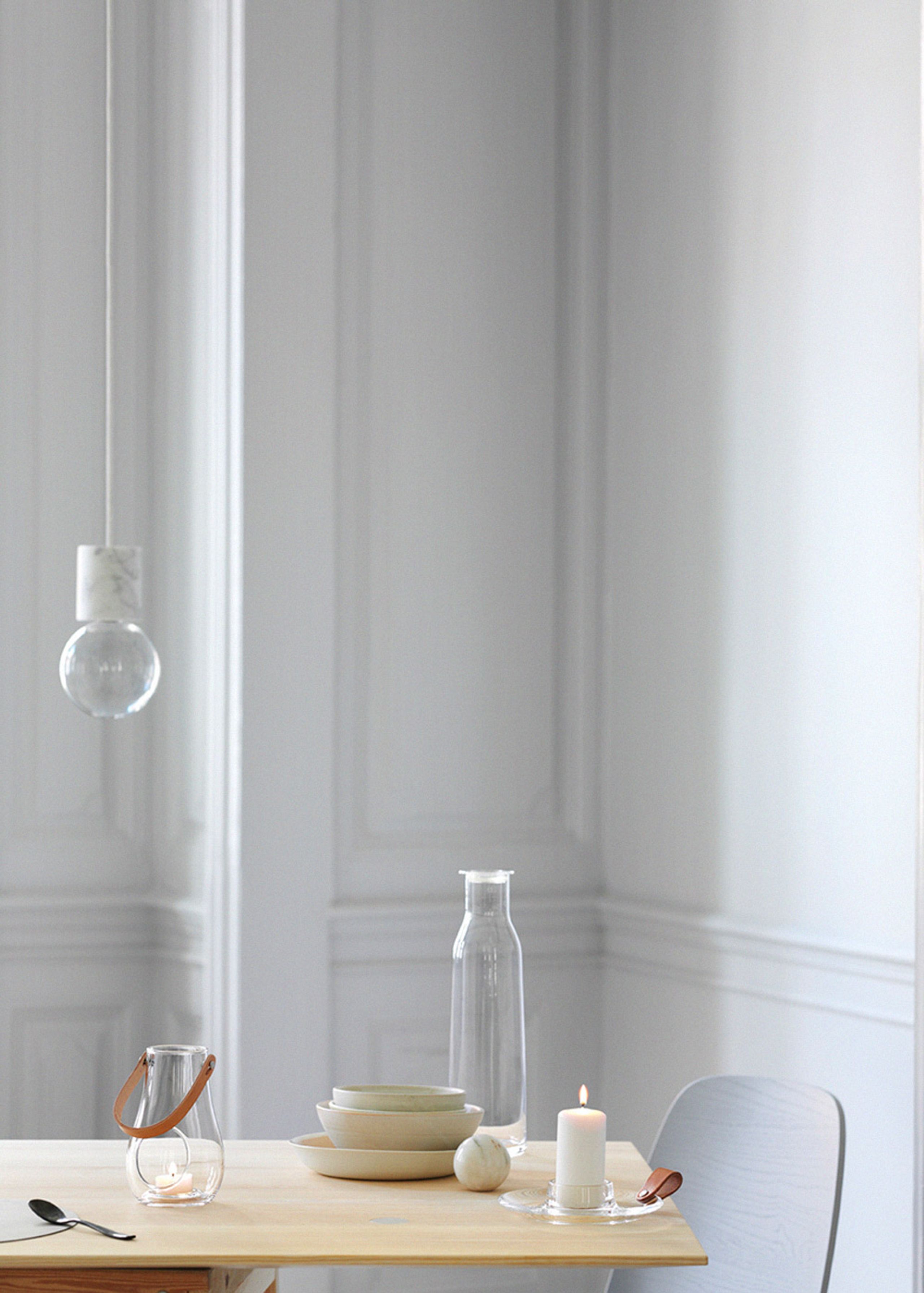 Holmegaard - Kerzenhalter - Design with Light - Glass w/ Brown Leather