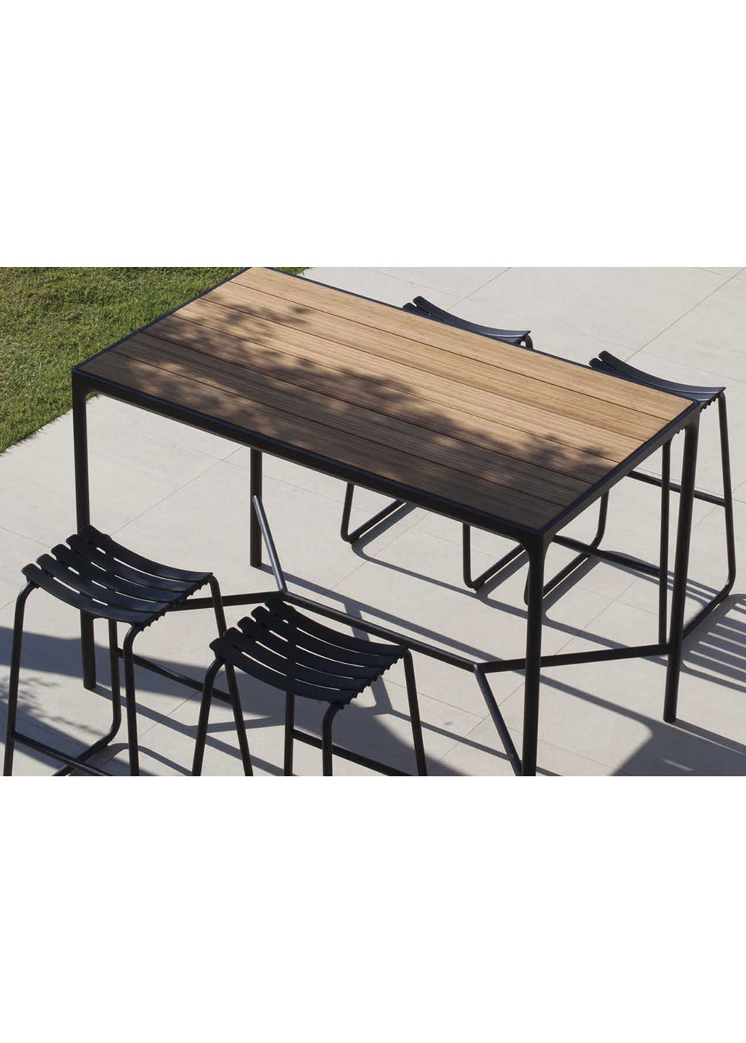HOUE - Table - FOUR Table - Black/Bamboo 90x90 Bar