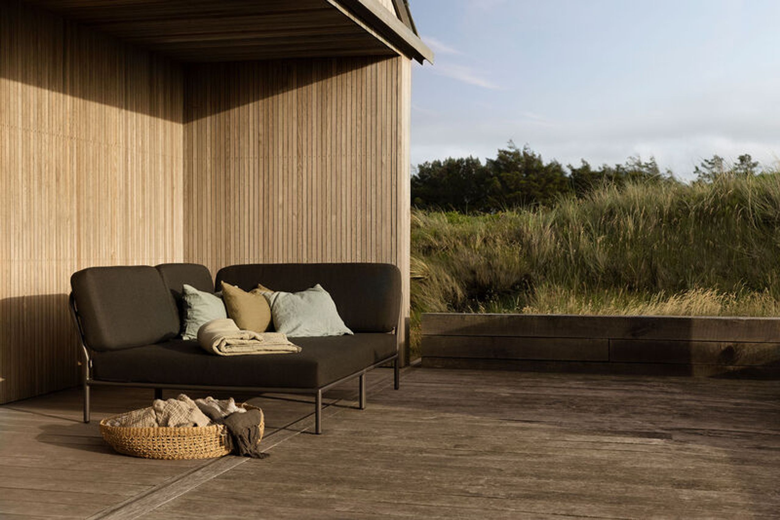 HOUE - Set di mobili da giardino - LEVEL / Left Cozy Corner - Dark Grey/Dark Grey