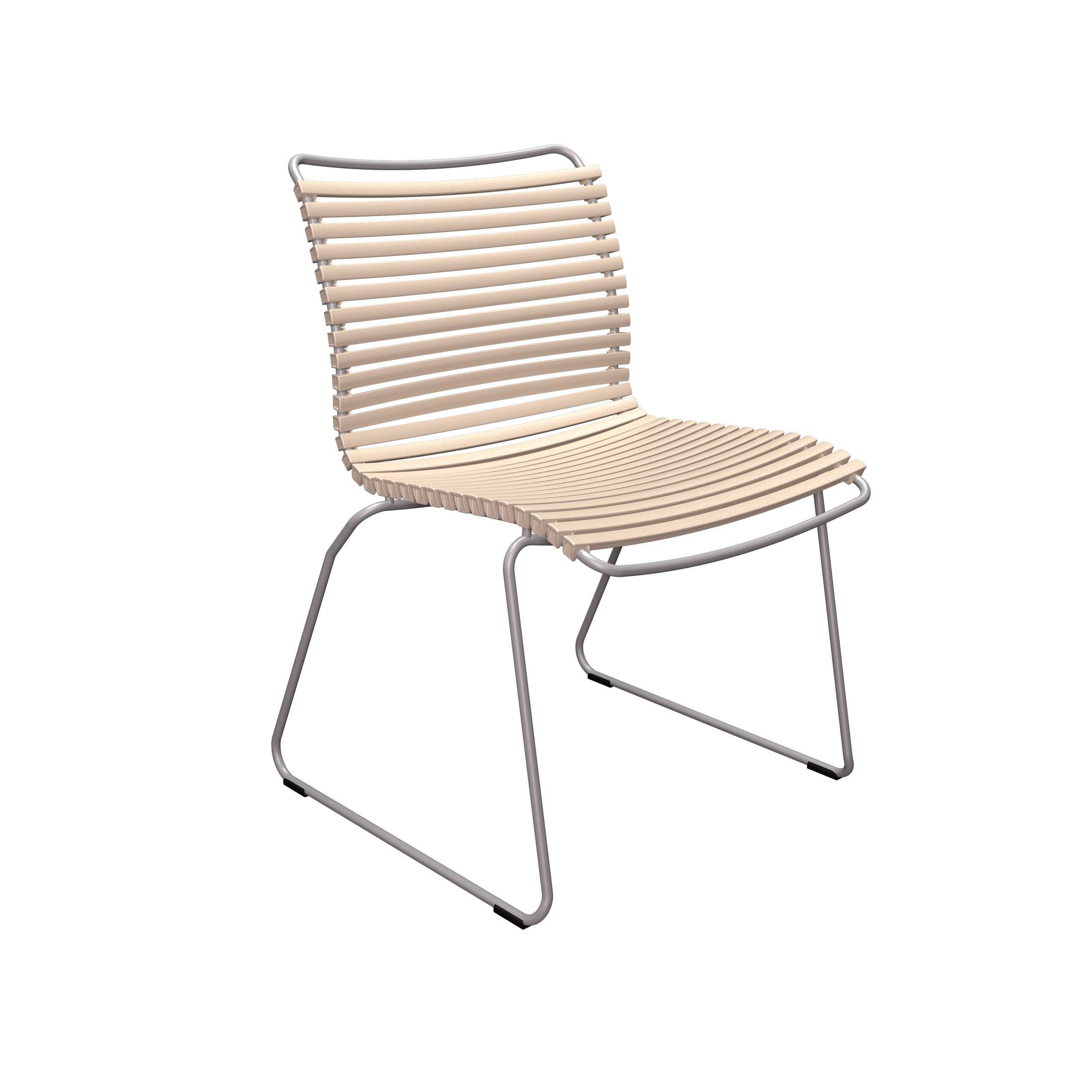 HOUE - Garden chair - Click Dining Chair Without Armrest - Color: Beige / Frame: Grey