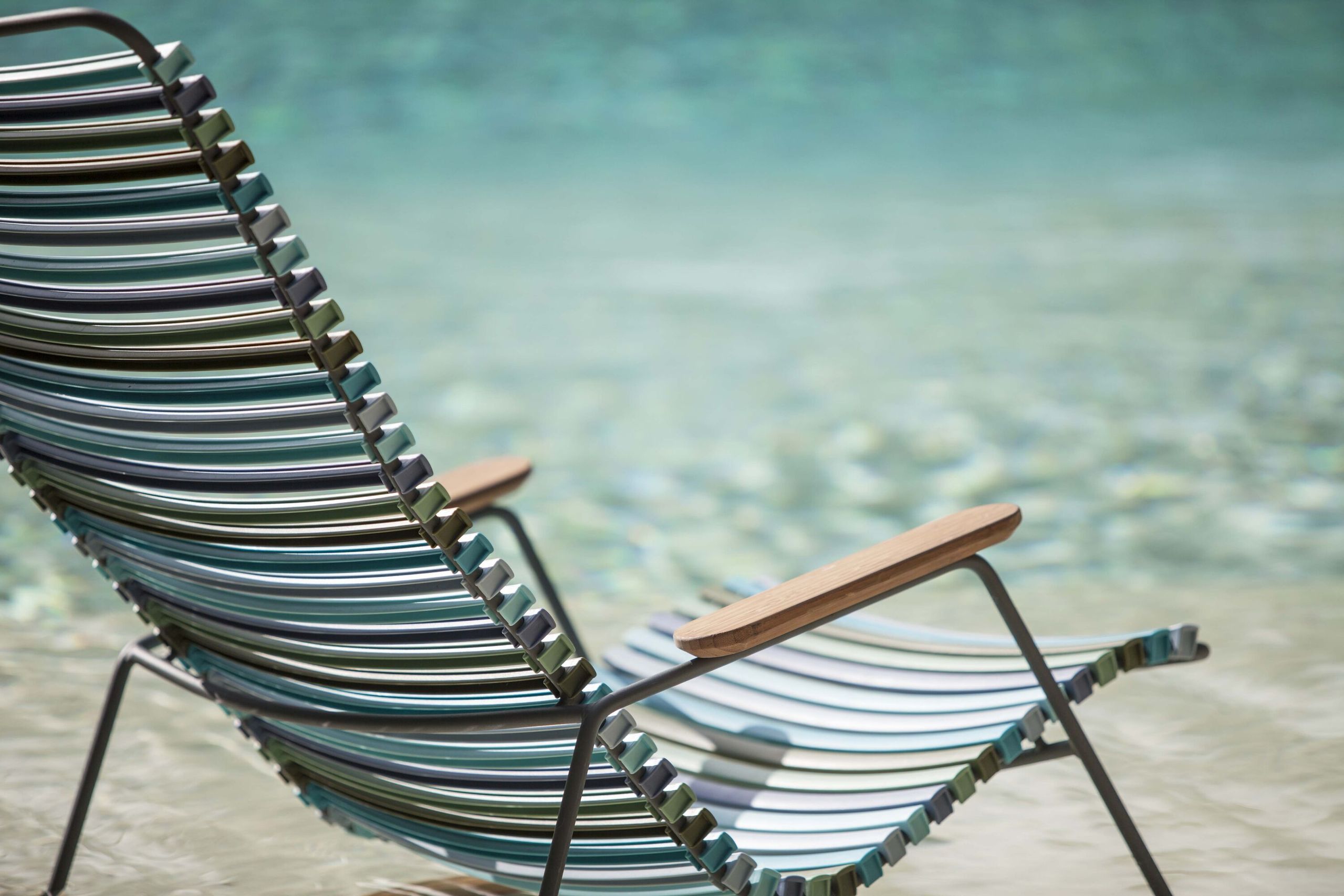 HOUE - Garden chair - Click Rocking Chair - Color: Beige / Armrest + runners: Bamboo