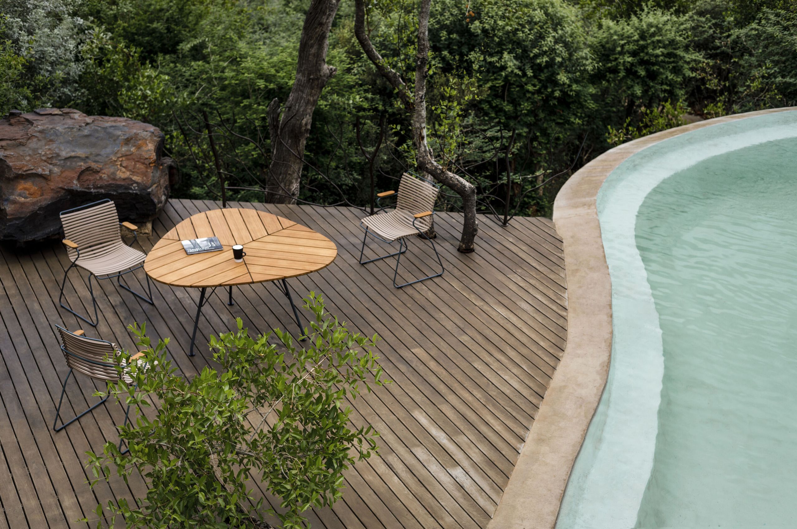 HOUE - Stół jadalny - Leaf Dining Table - Table top: Bamboo / Frame: Grey