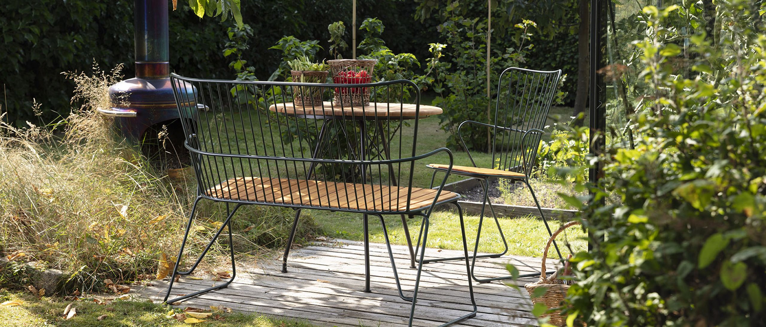 HOUE - Stuhl - Paon bench - Pine green