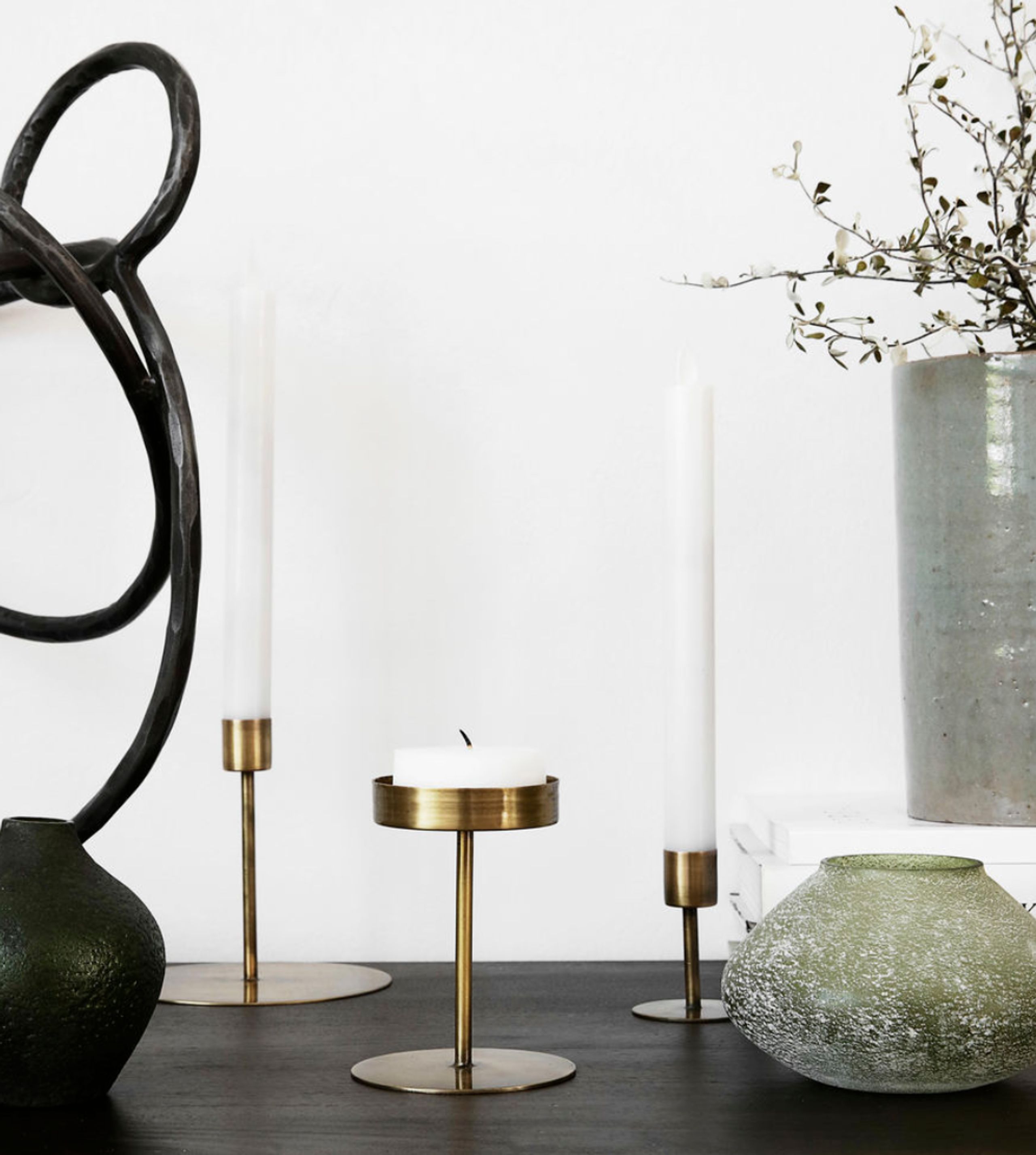 House doctor - Lyseholder - Candle stand - Antique brass