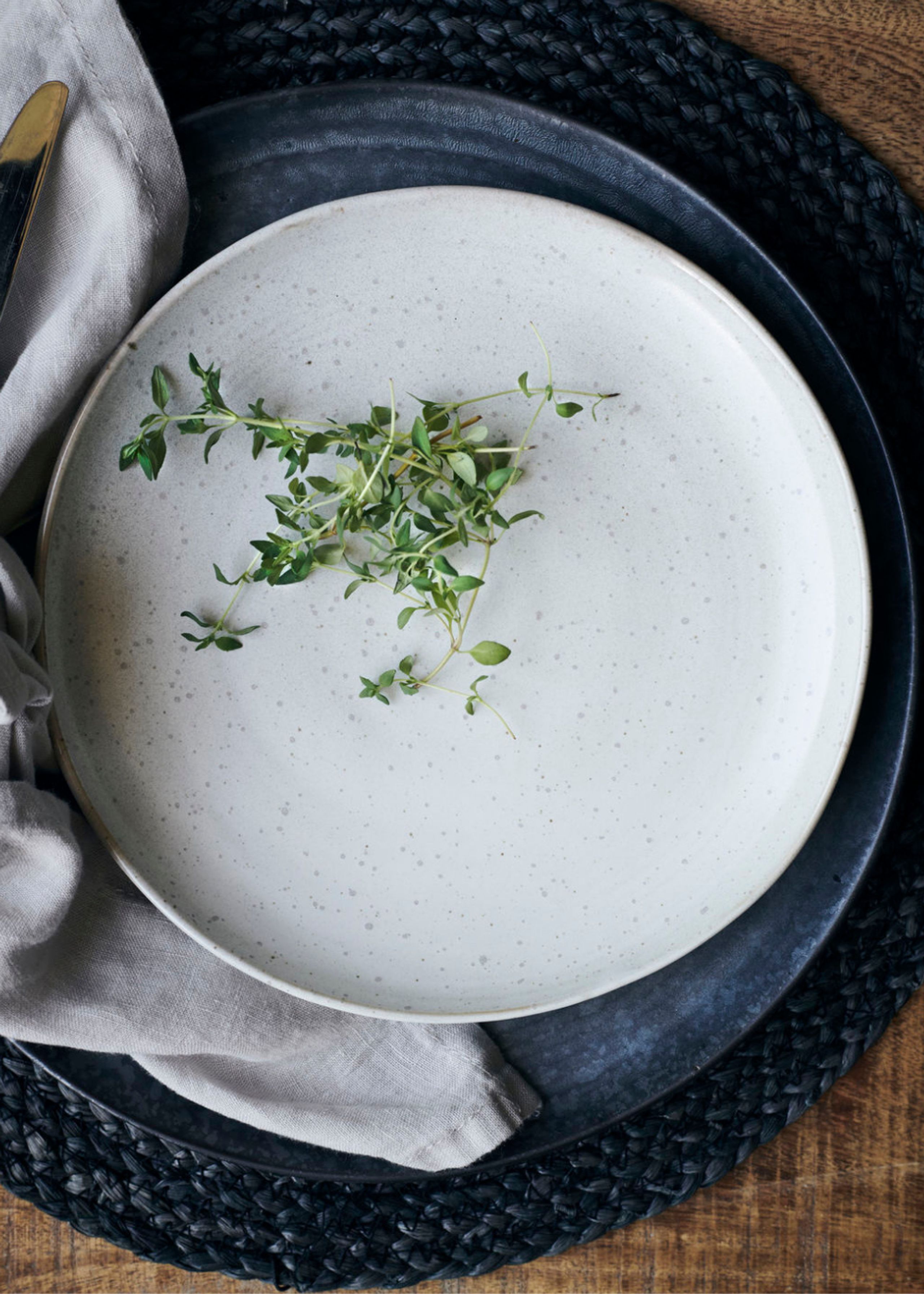 House doctor - Plate - Kagetallerken - House Doctor - Grå/Hvid Large