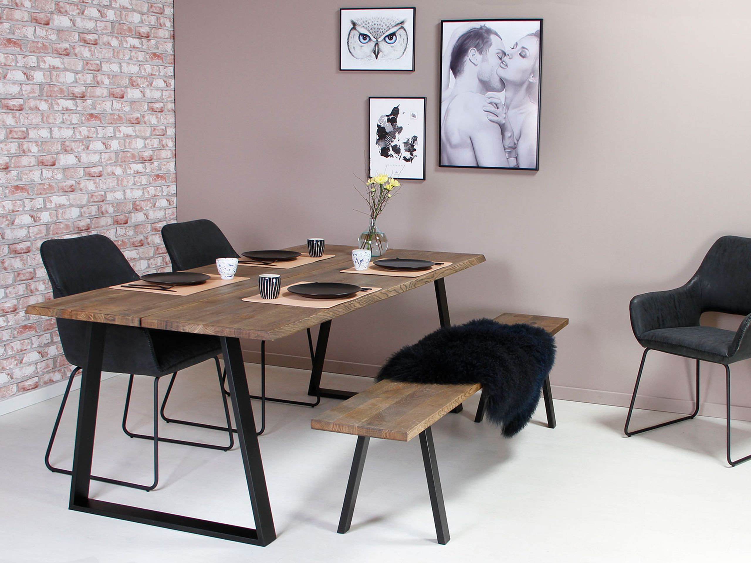 House Of sander - Table top - Curve Dining Tabletop - Smoked Oiled Oak