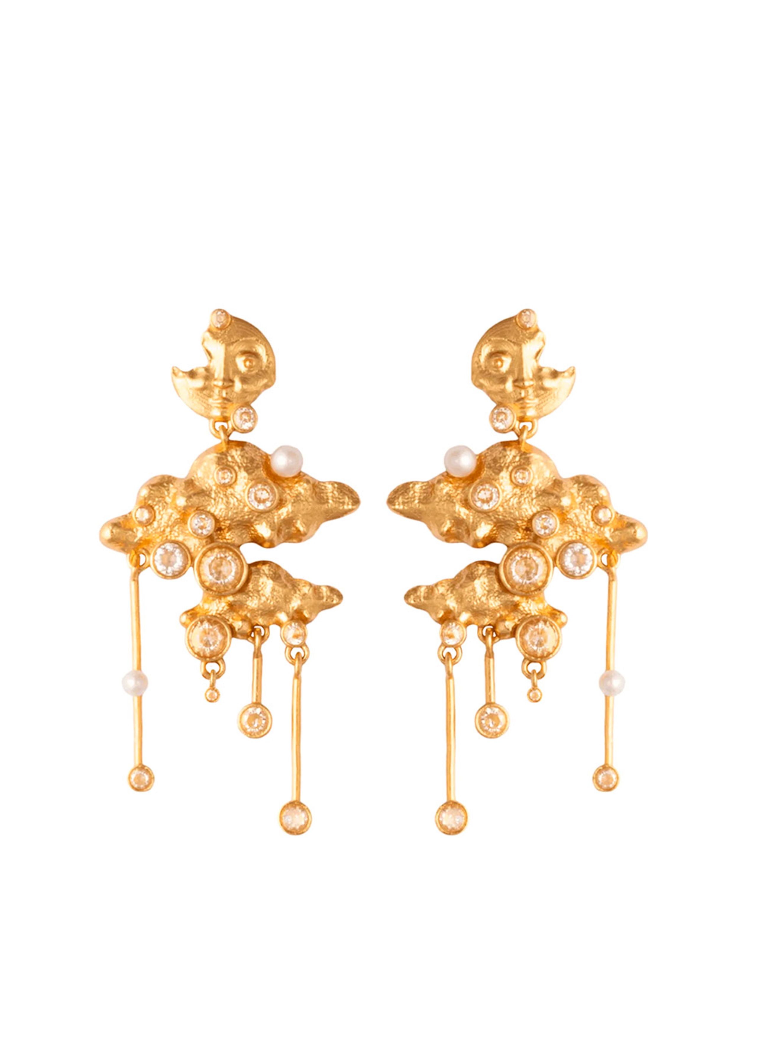 House of Vincent - Øreringe - Cosmic Cascade Earrings Glided - Gold