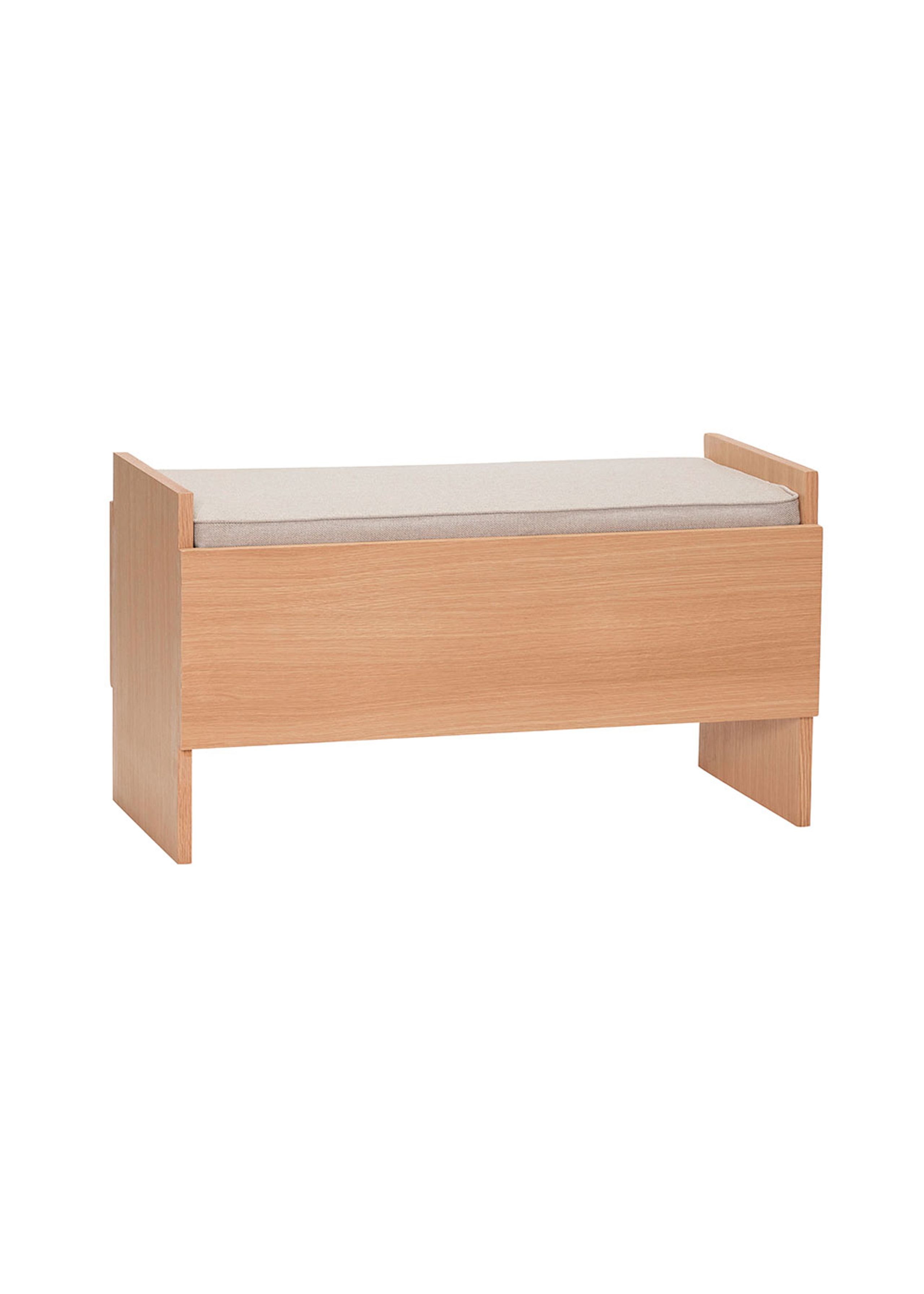 Hübsch - Bank - Forma Bench - Grijs / Natuurlijk