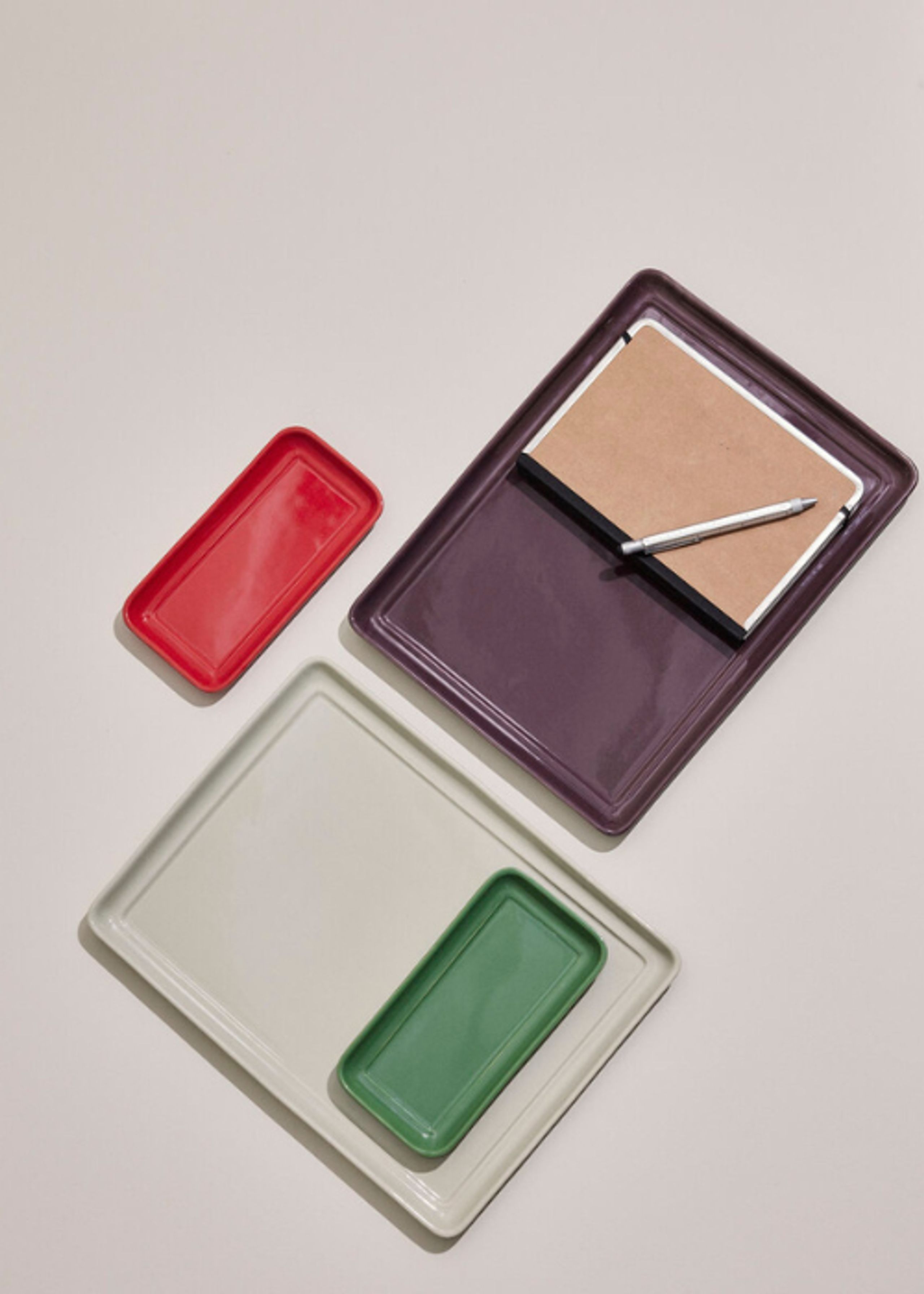 Hübsch - Tray - Amare Bakke - Green/Sand