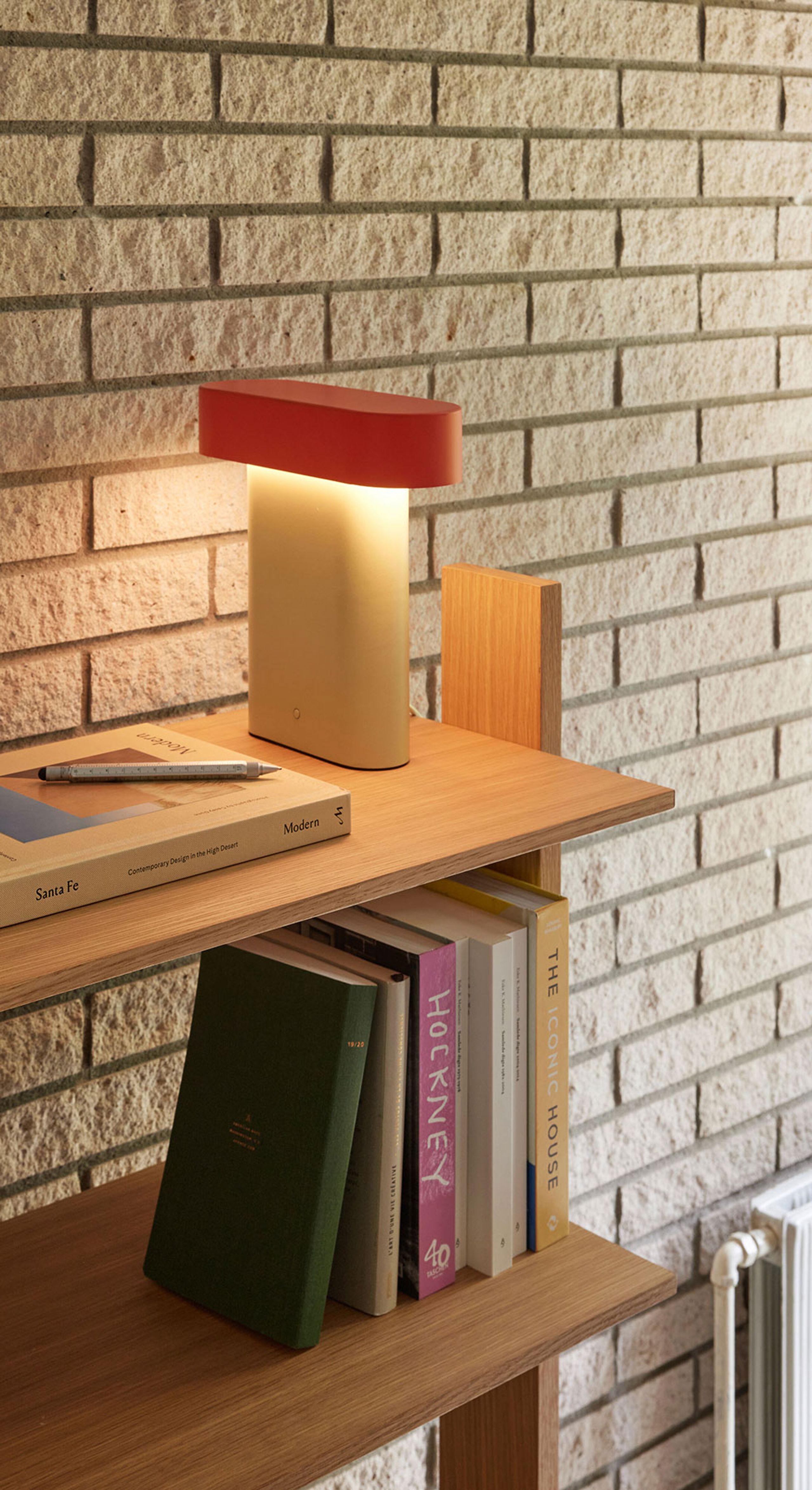 Hübsch - Tischlampe - Sleek Table Lamp - Braun / Hellgrau