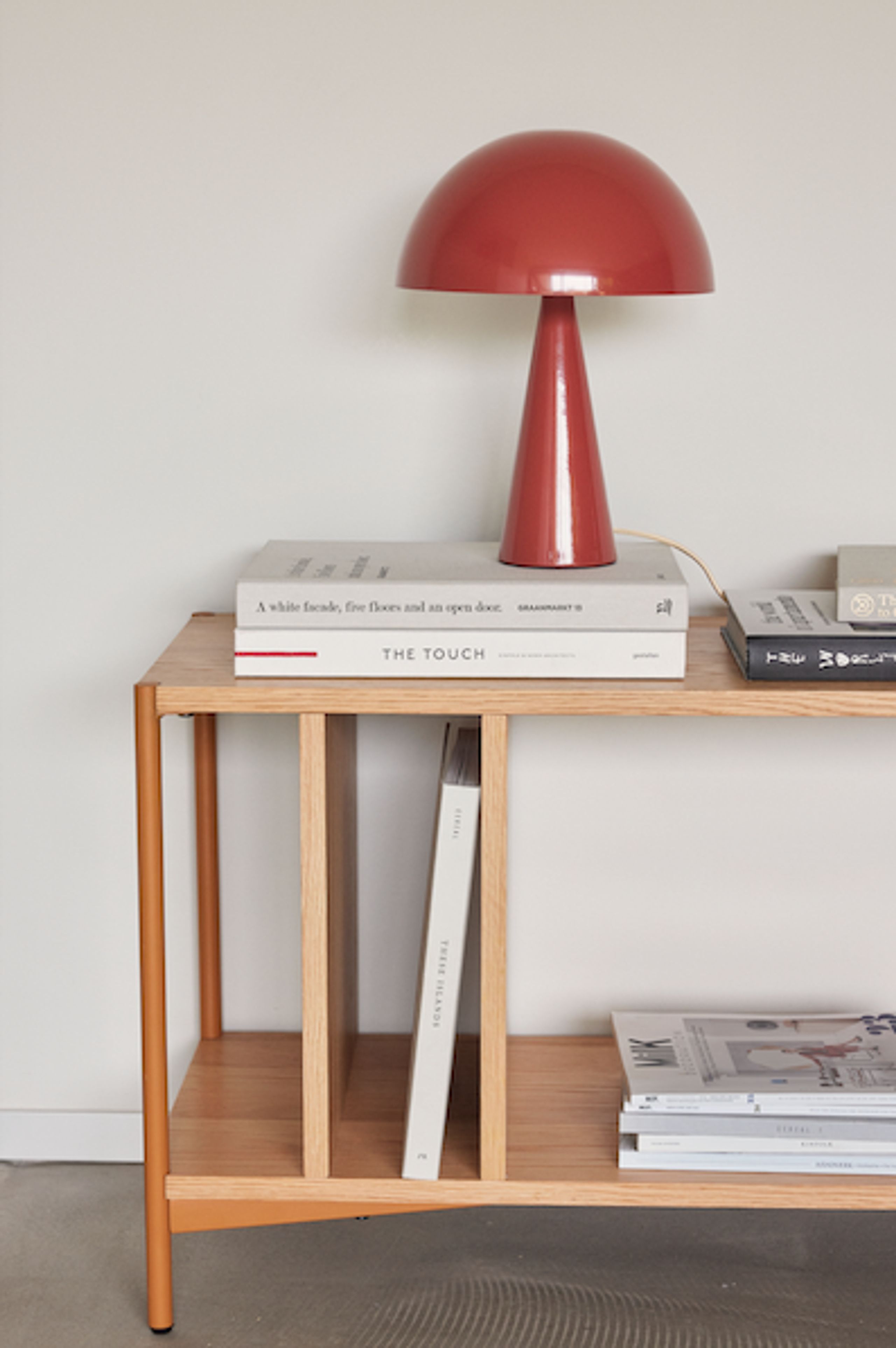 Hübsch - Table Lamp - Mush - Mini - Red Brown/Sand