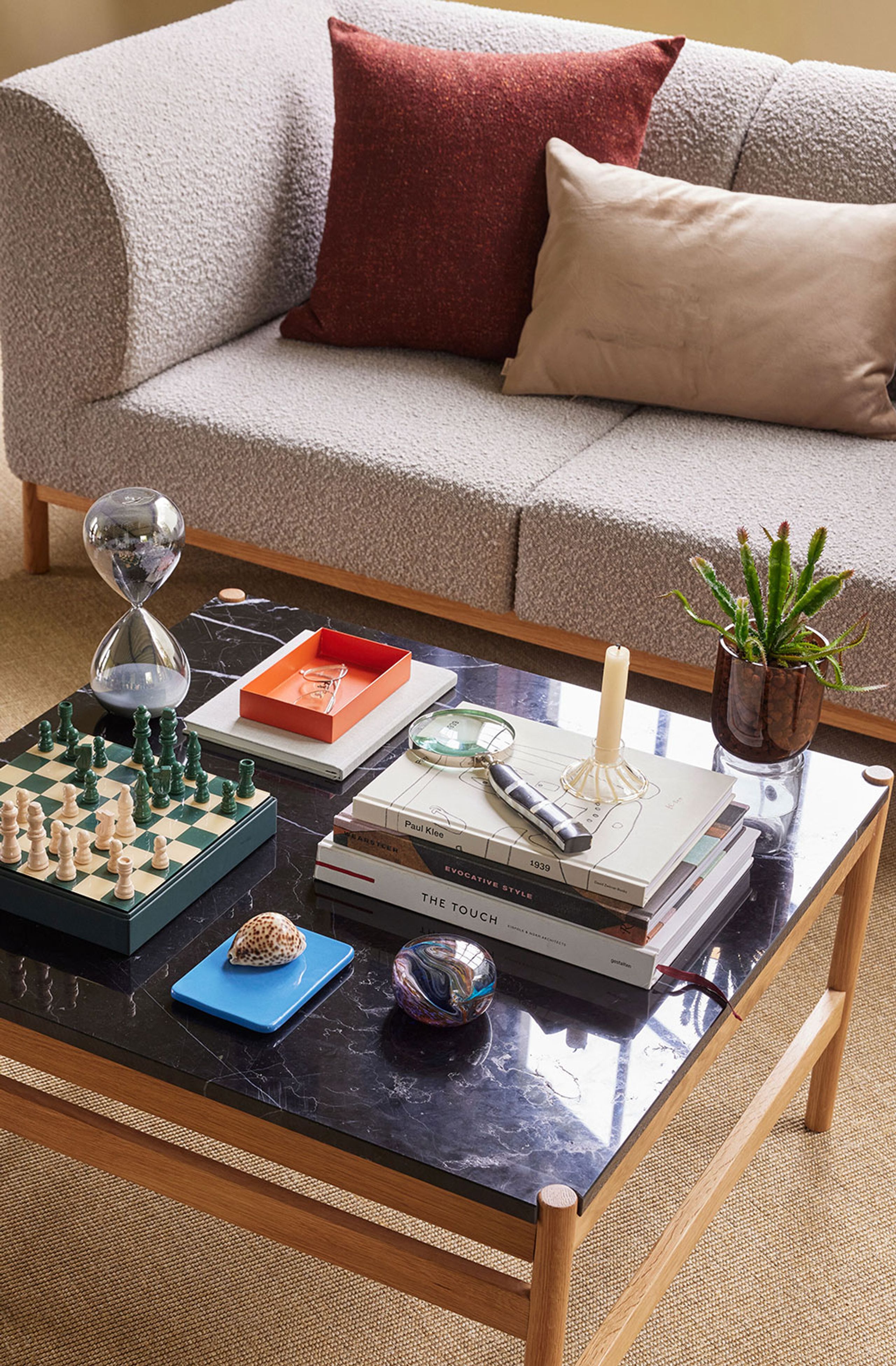 Hübsch - Bordskåner - Amare Bordskånere (sæt af 2) - Small - Blå / Orange