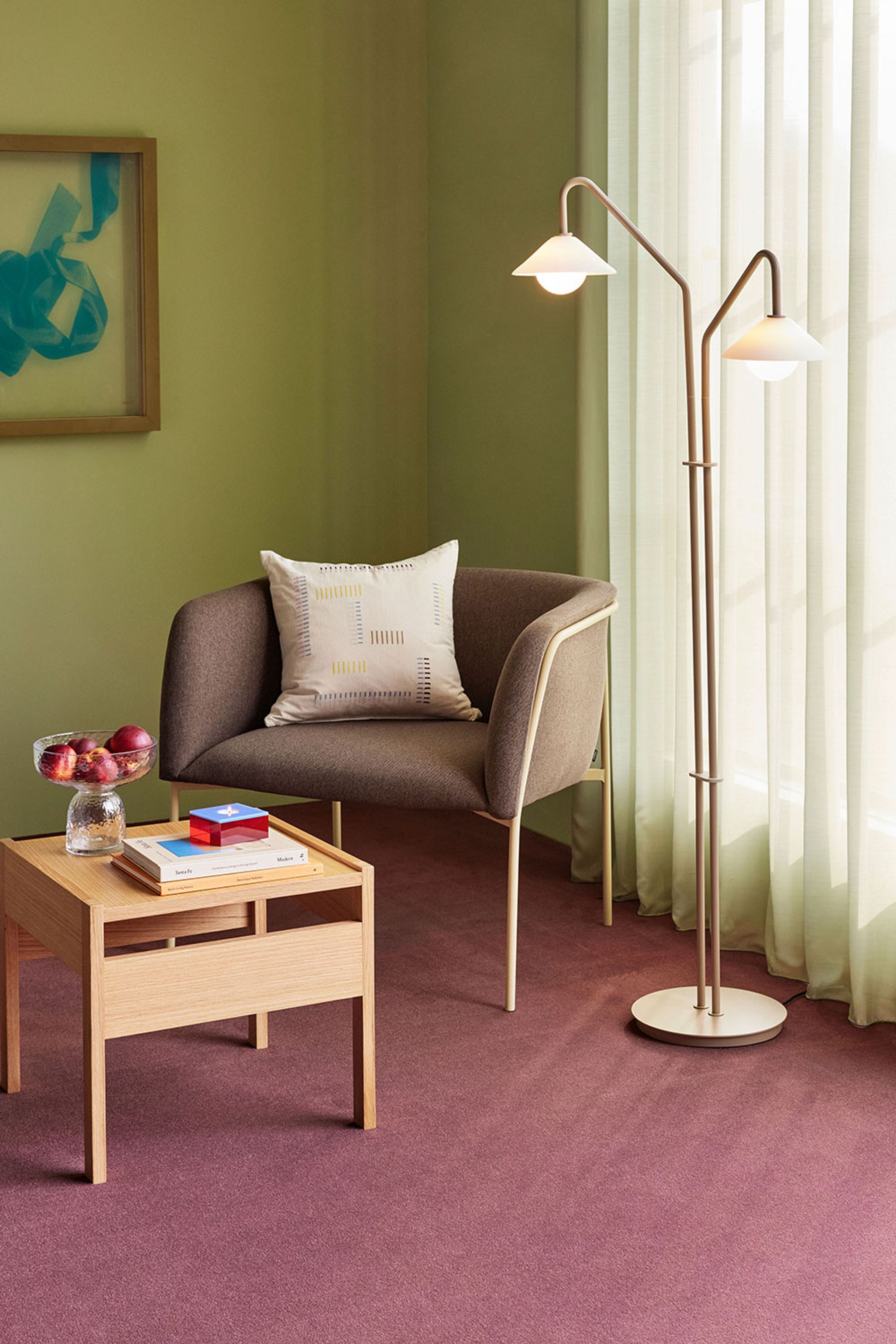 Hübsch - Floor lamp - Como Floor Lamp - Beige / White