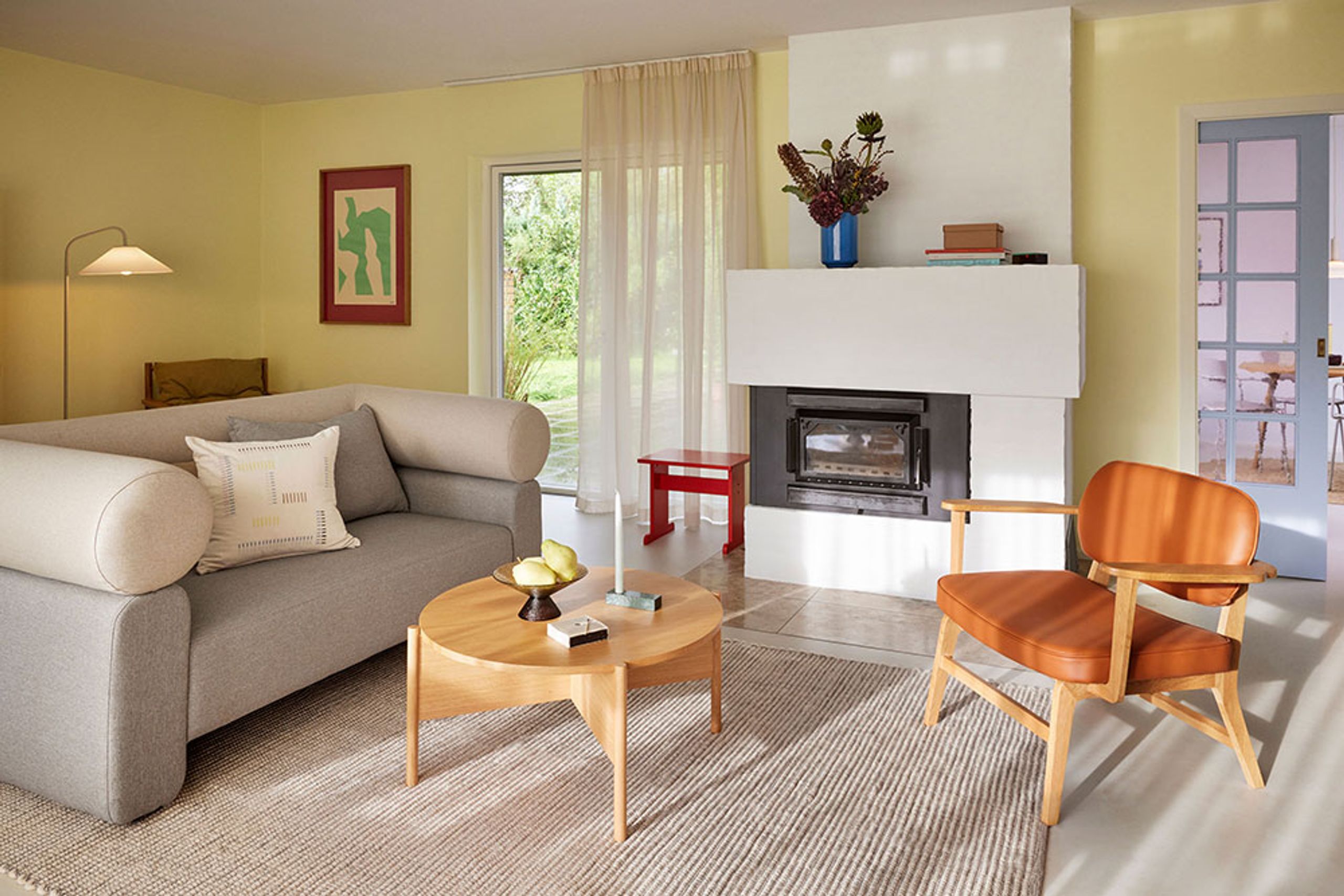 Hübsch - Stehlampe - Solid Floor Lamp - Sand / Weiß