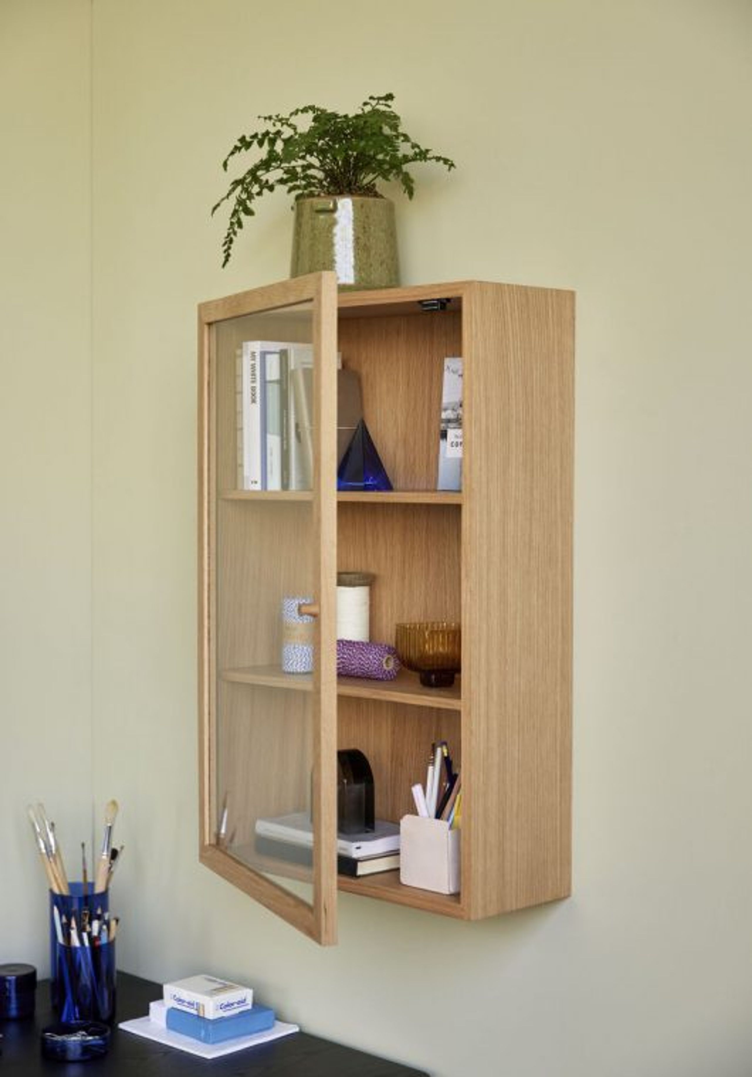 Hübsch - Shelf - Wall shelf w. two shelfs - Oak