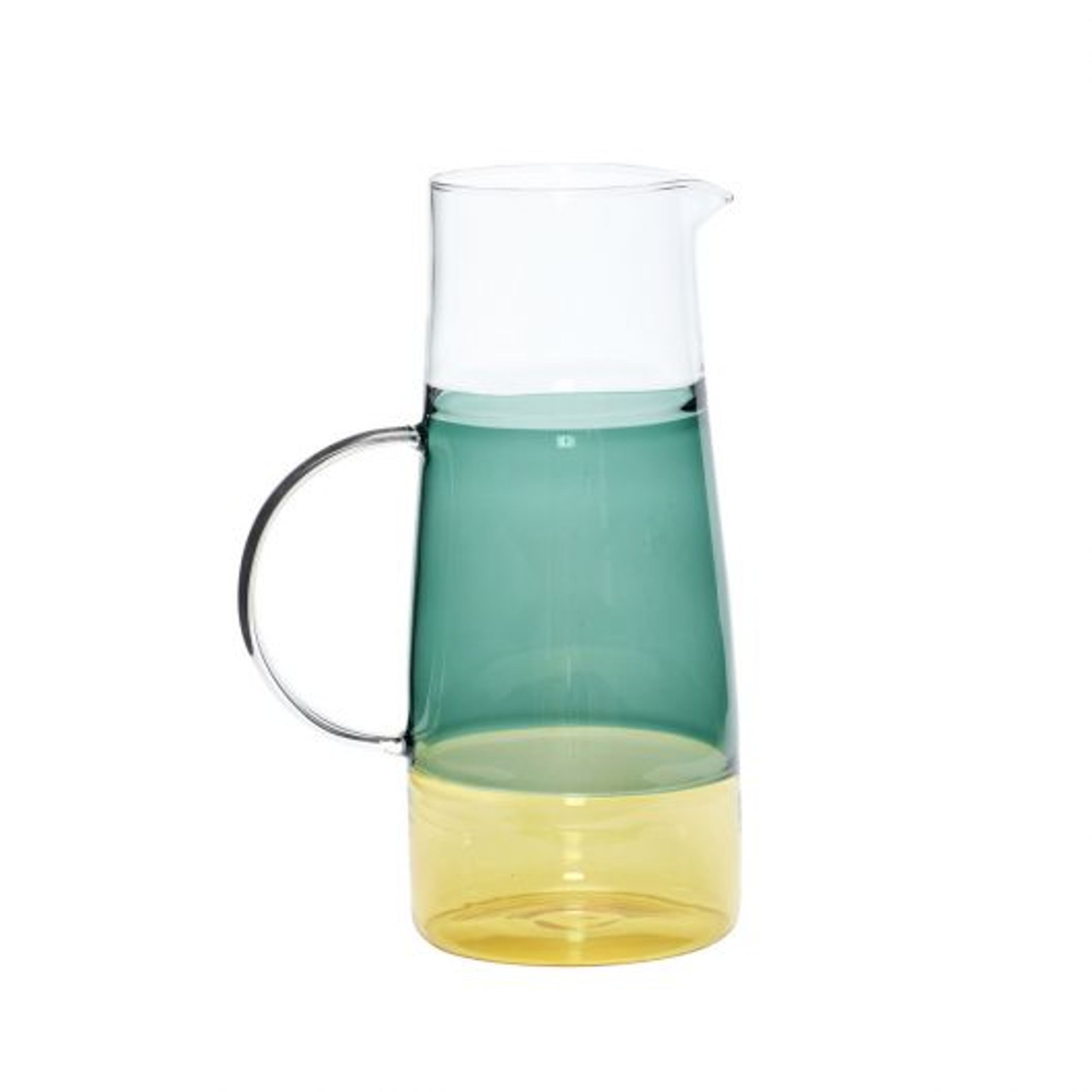 Hübsch - Caraffa - Glass Jug Hübsch - Clear/green/yellow