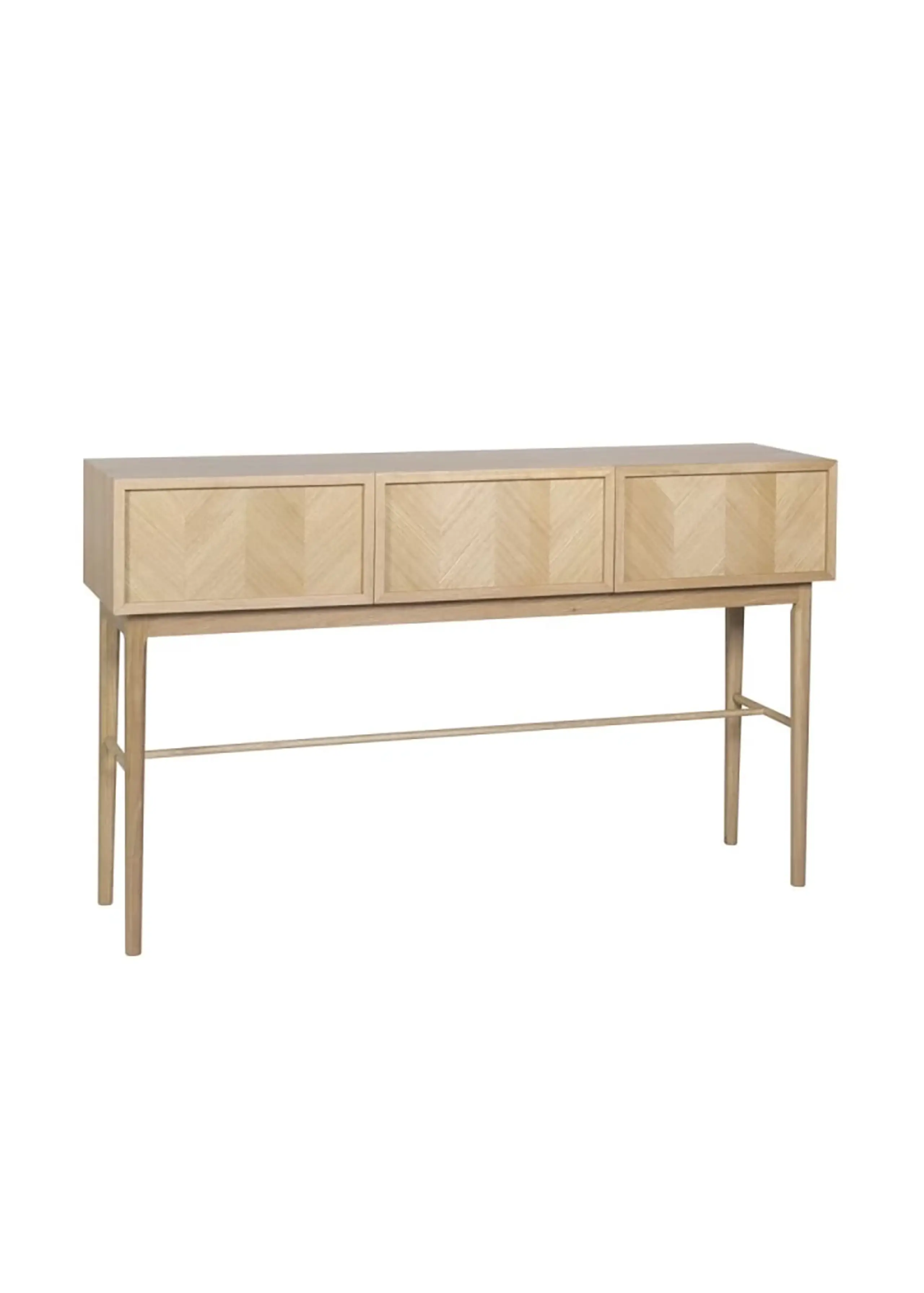 Hübsch - Dresser - Herringbone Console Table Sliding Doors - Natur Egetræ Large