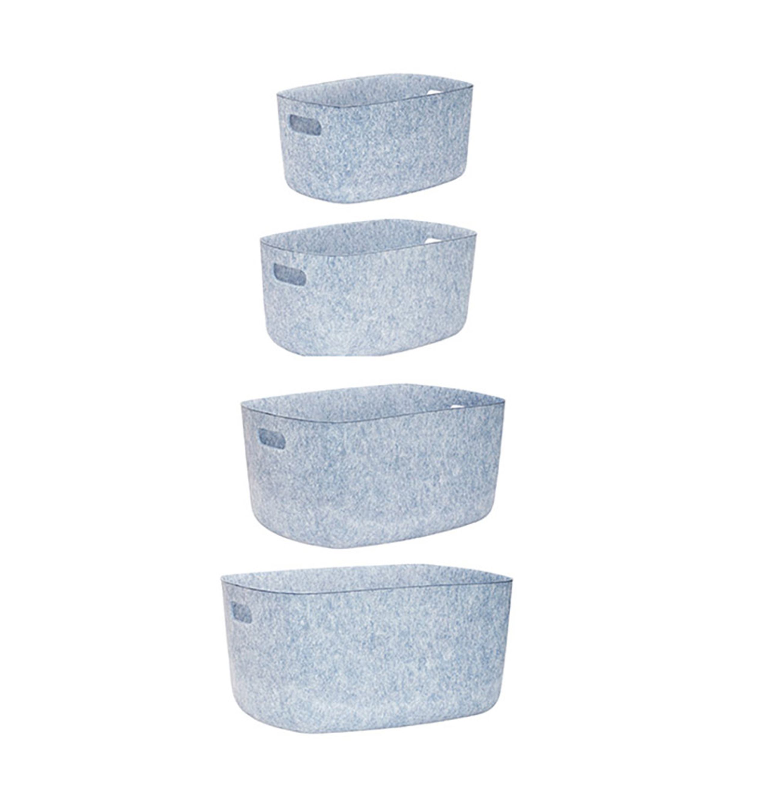 Hübsch - Kurv - Filtkurv, sæt af 4 - Blå