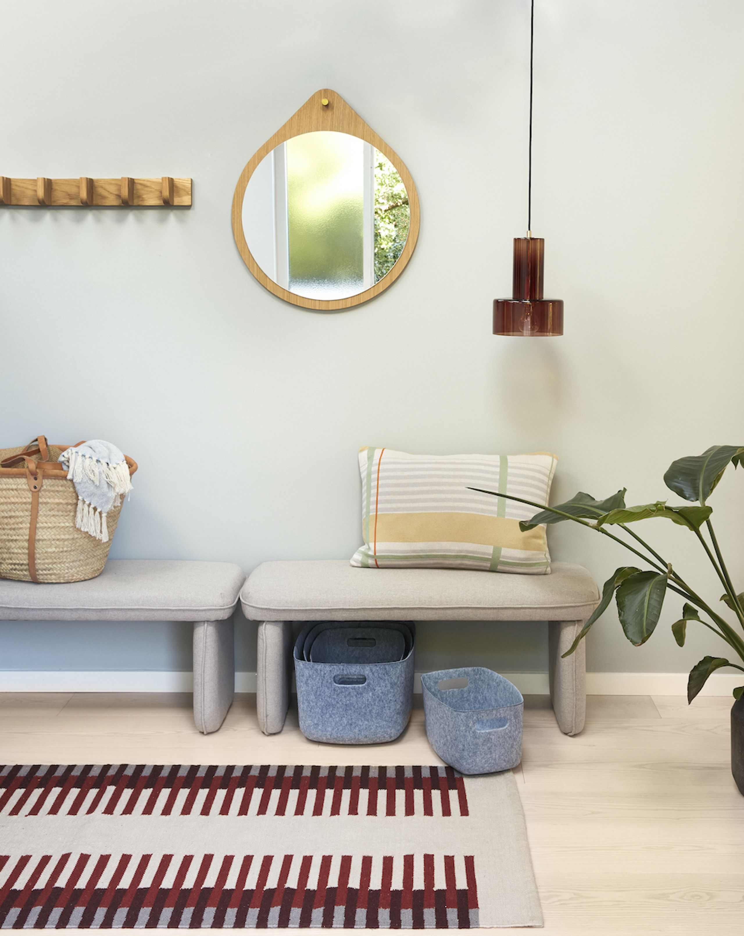 Hübsch - Kurv - Filtkurv, sæt af 4 - Blå