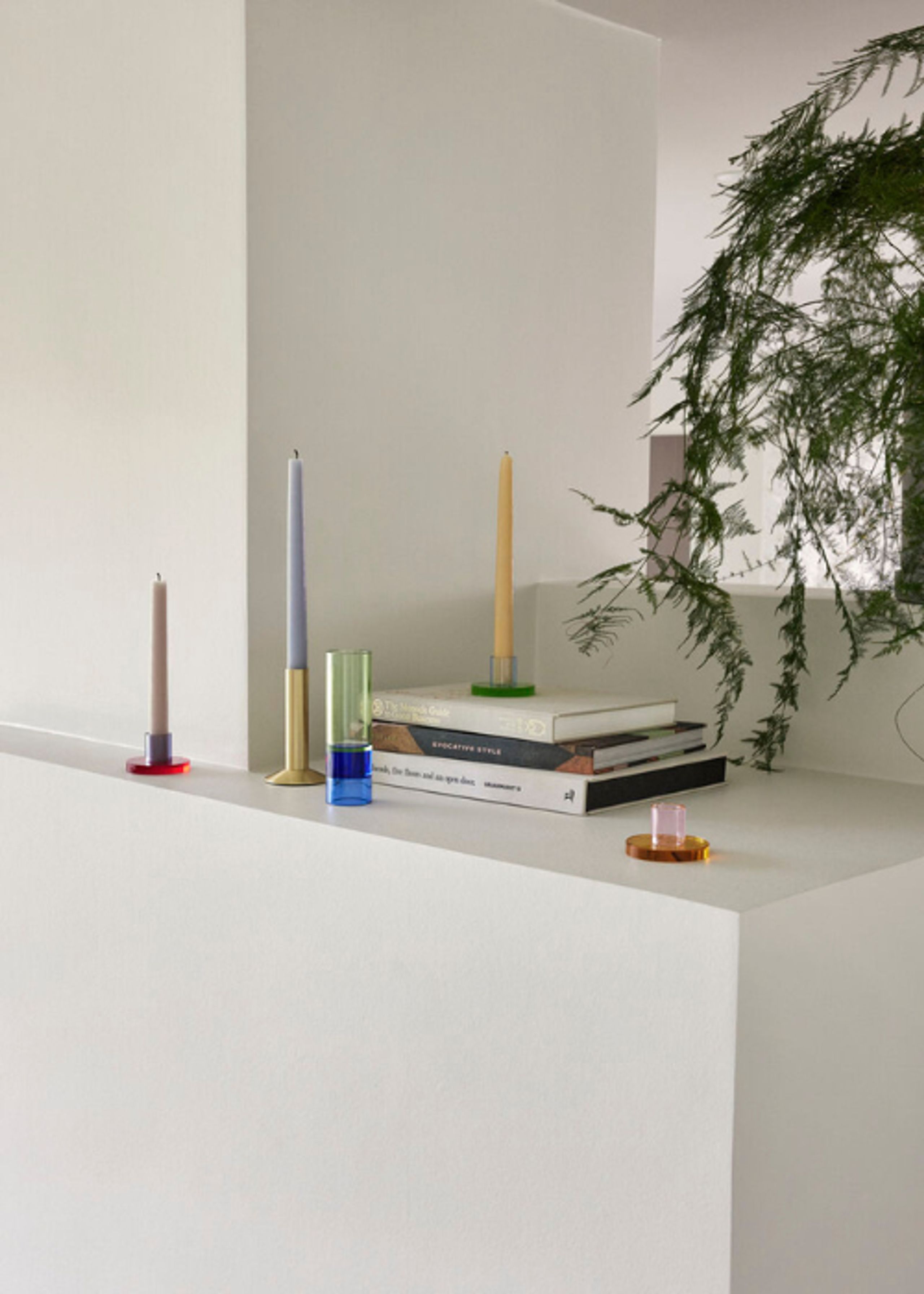 Hübsch - Candlestick - Astra Lysestage - Orange/Pink