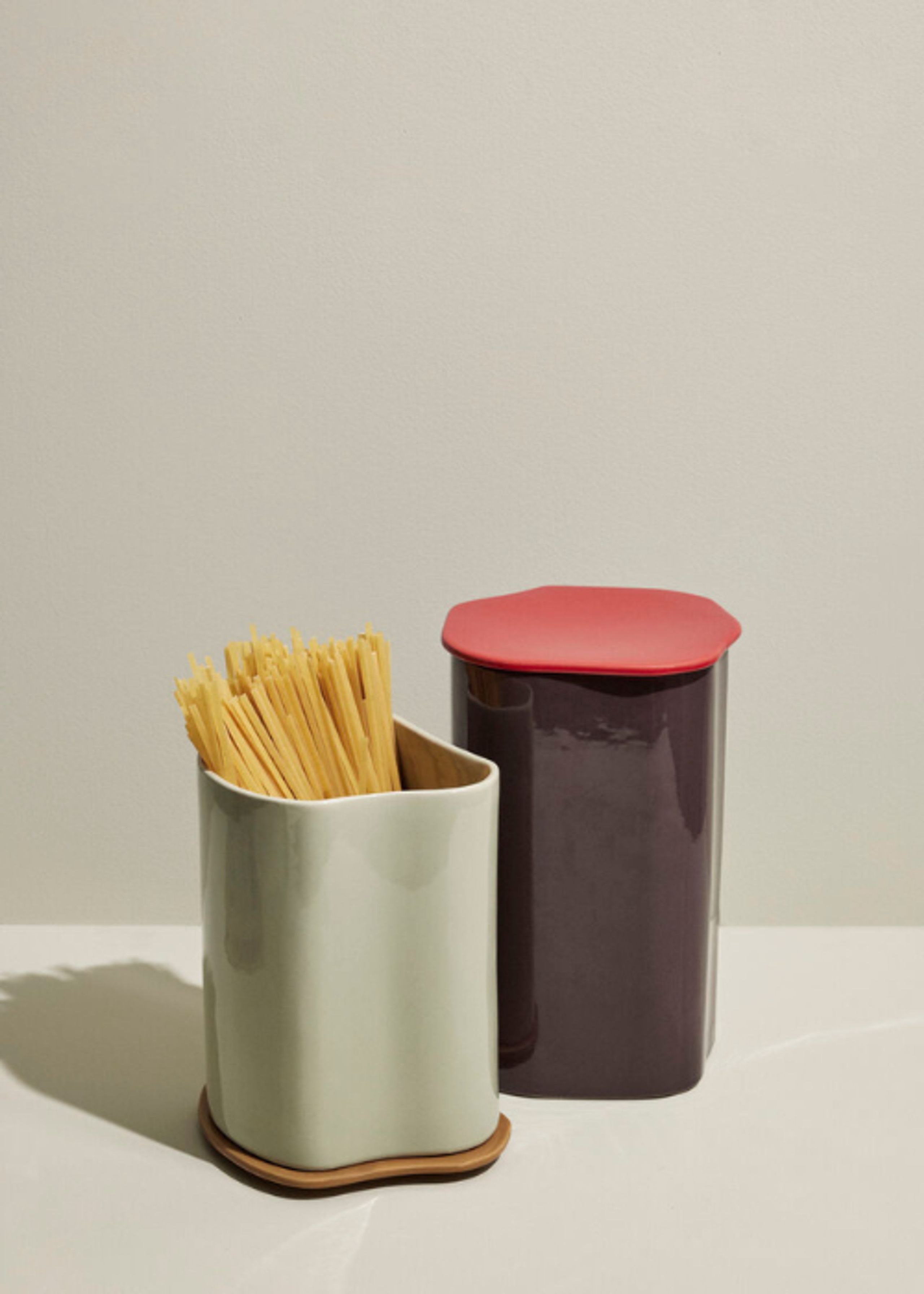 Hübsch - Storage boxes - Amare Opbevaring Med Llåg - Brown/Sand