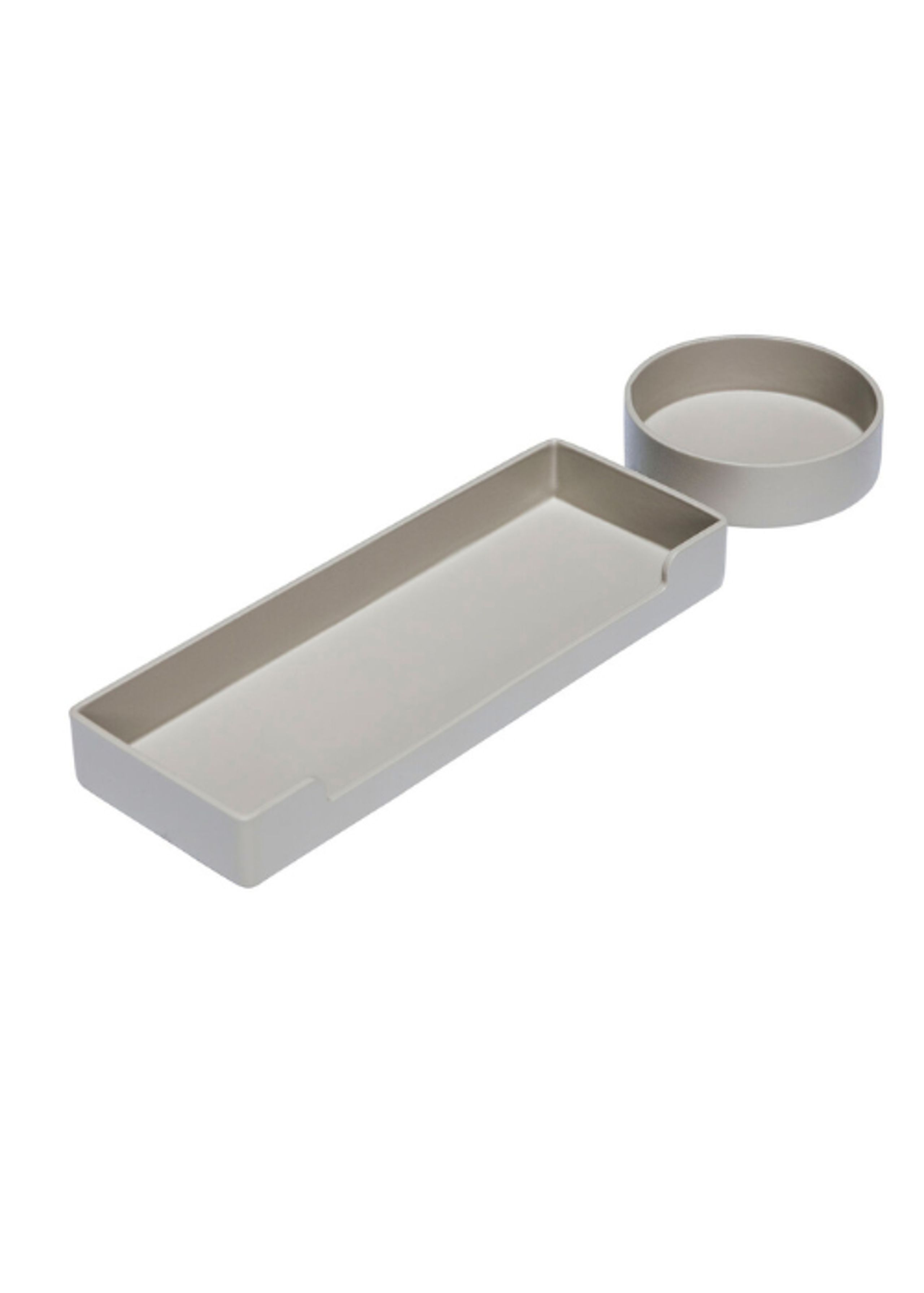 Hübsch - Storage boxes - District Opbevaringsbakke - Round - Light Grey