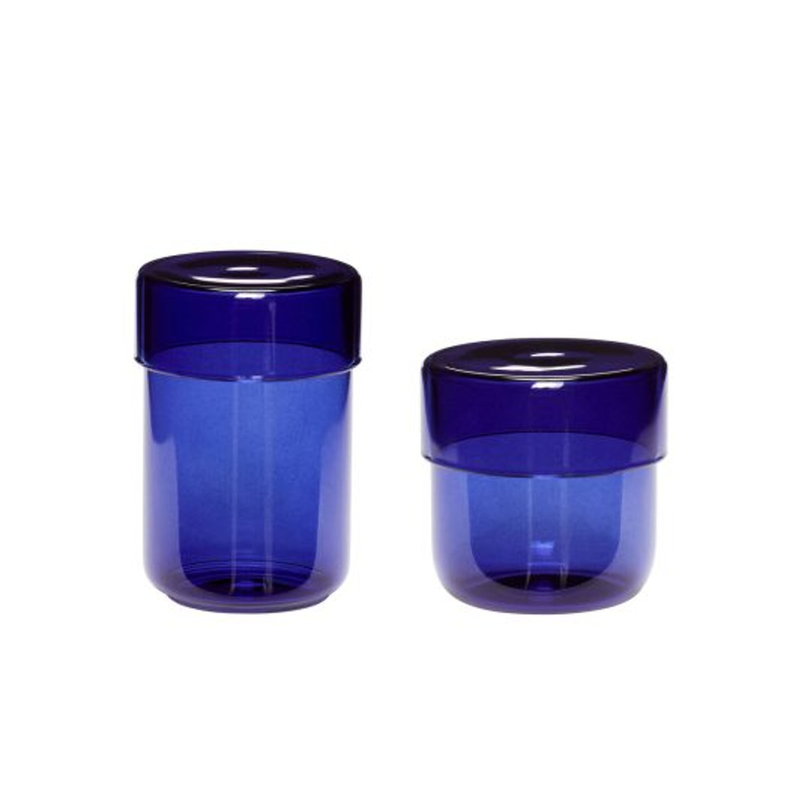 Hübsch - Boîtes de rangement - Pop Storage Jars - Small - Blue (set of 2)